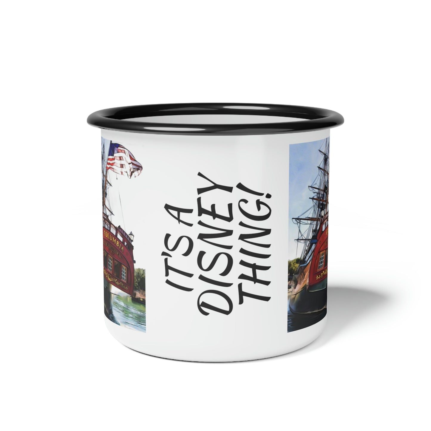 A Enamel Camp Cup Disneyland ~Sailing Ship Colombia~ It's A Disney Thing!