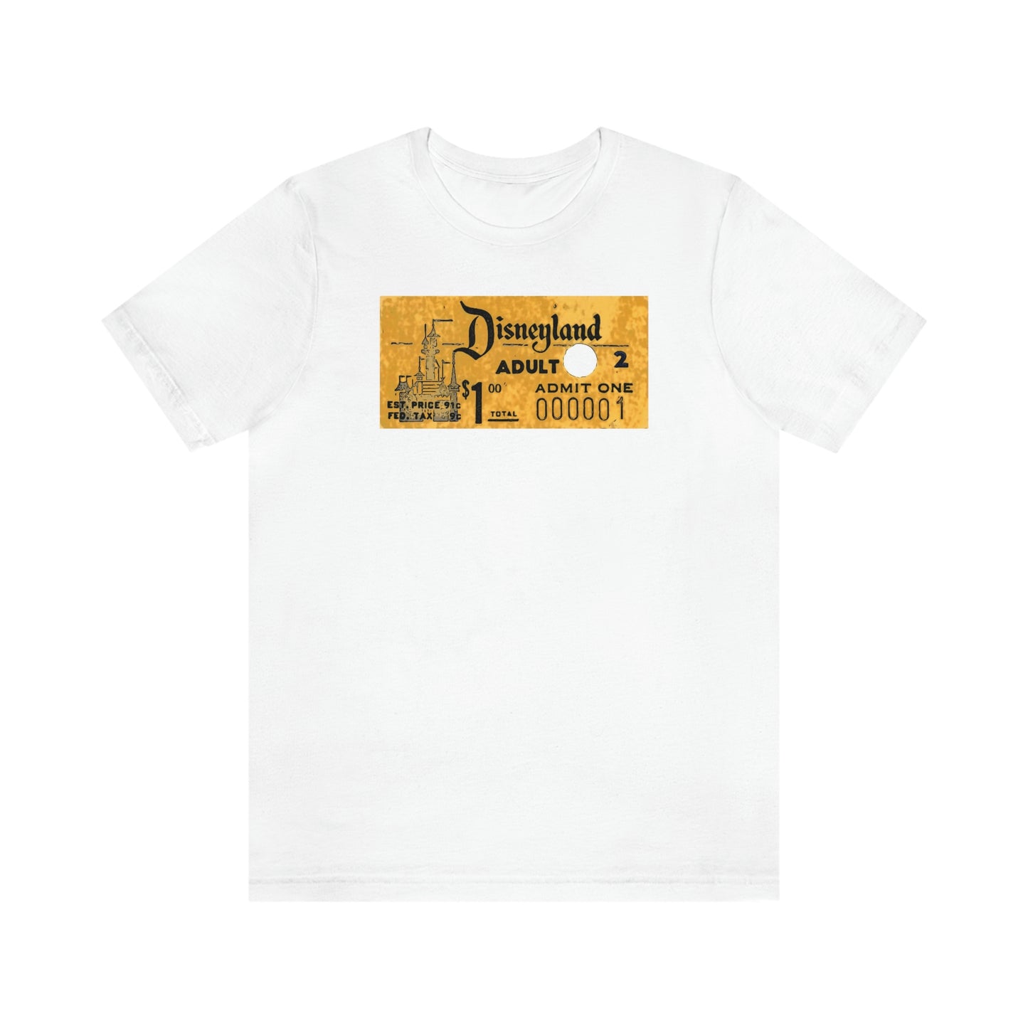 Unisex Jersey Short Sleeve Tee Disneyland vintage ticket stub - Adult