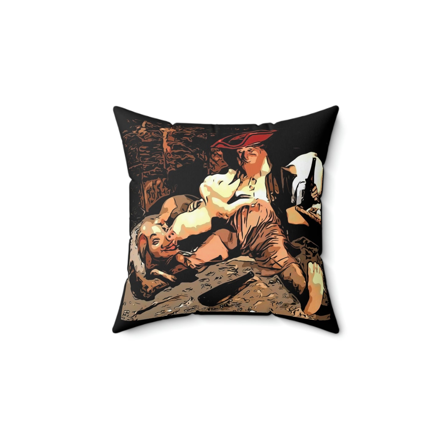 Spun Polyester Square Pillow Disneyland ~Pirates of the Caribbean~ Ride
