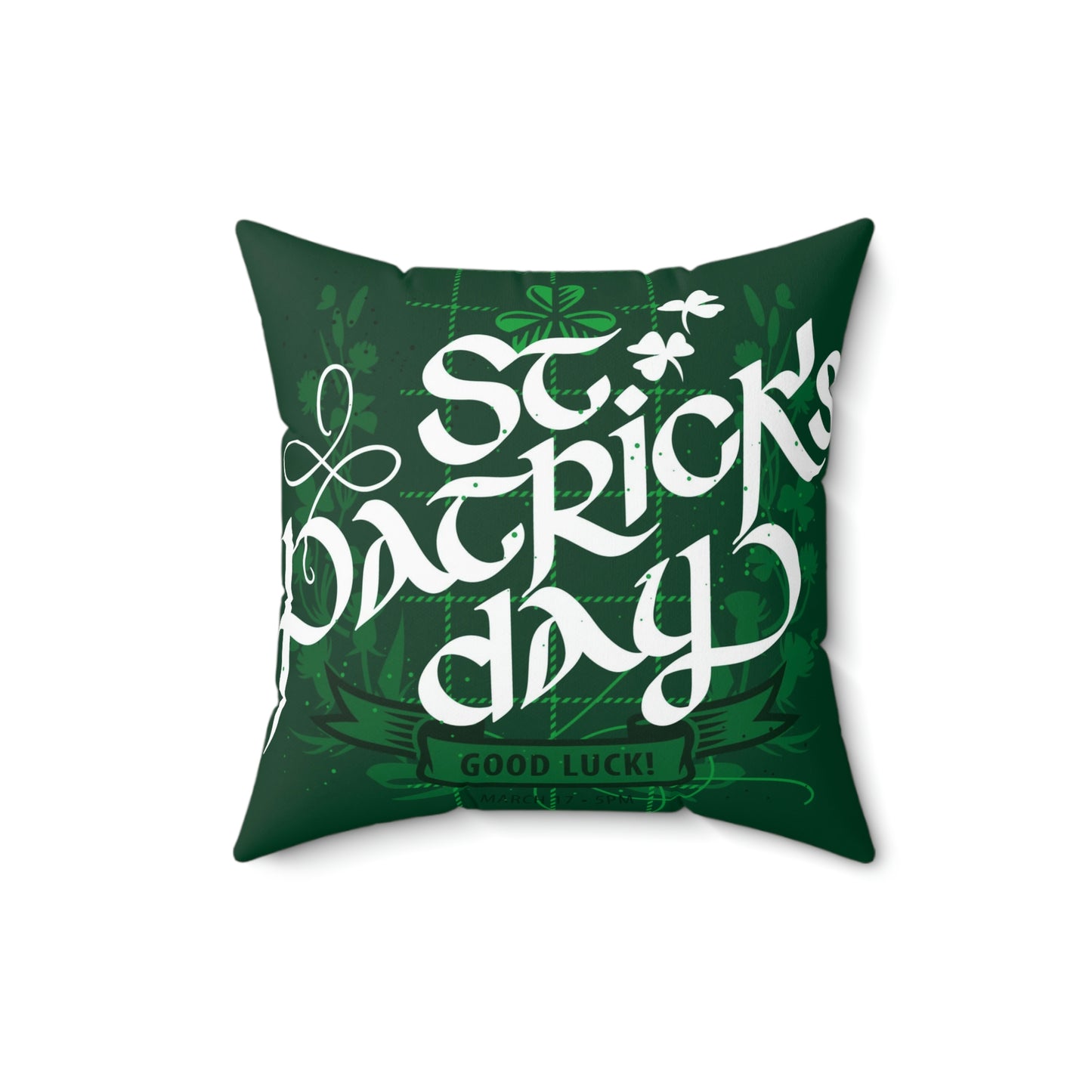 Spun Polyester Square Pillow St. Patrick's Day
