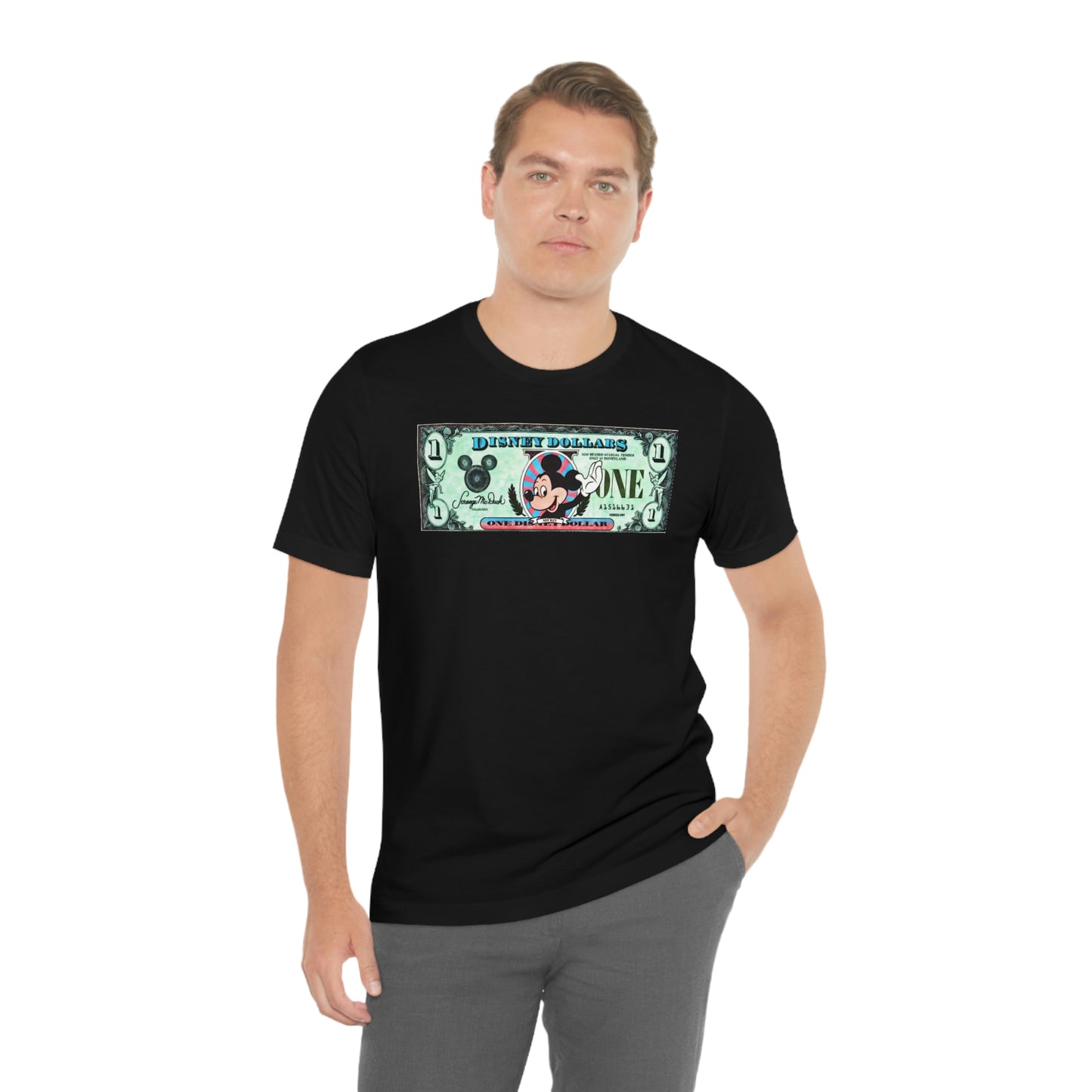 Unisex Jersey Short Sleeve Tee Disneyland Dollars Mickey Mouse