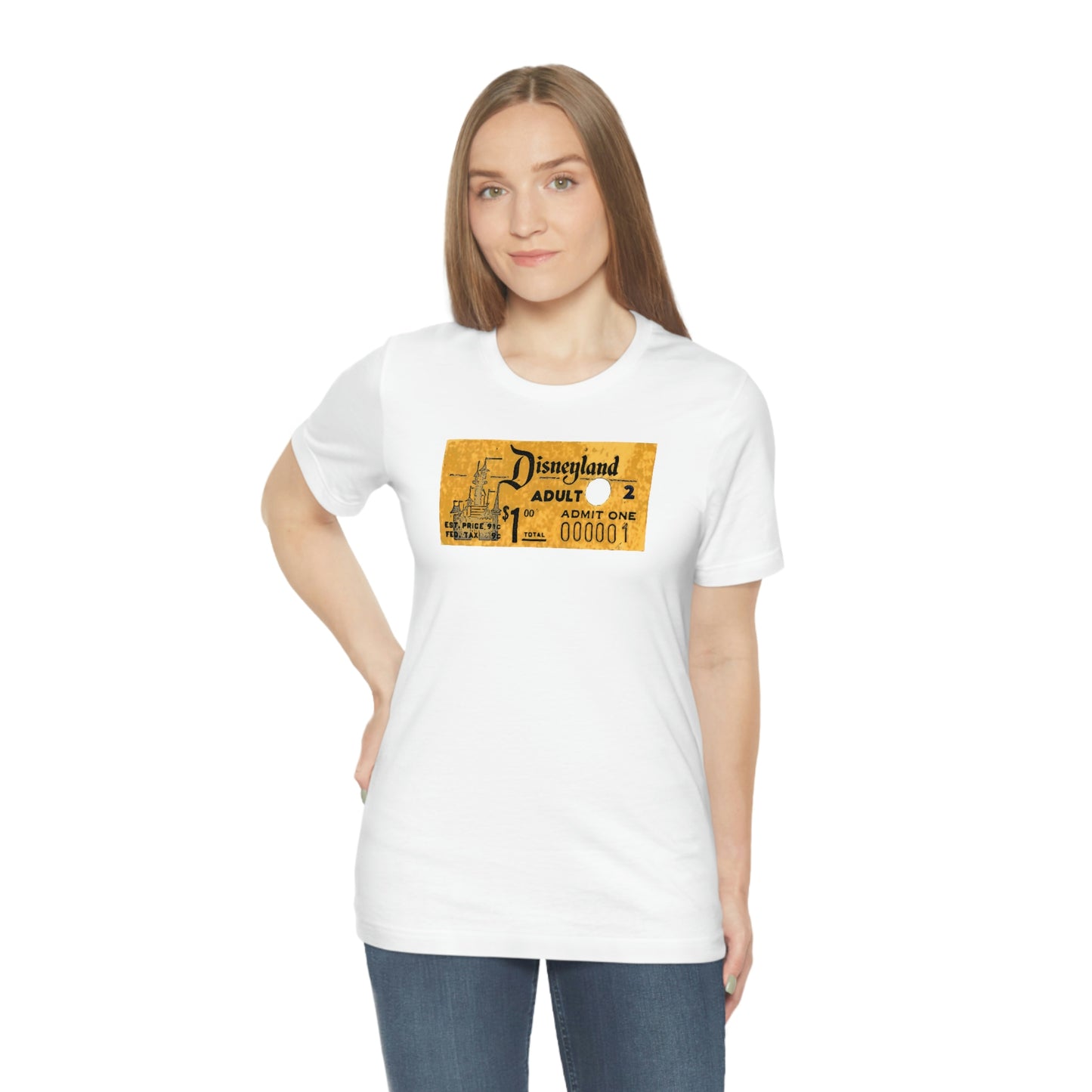 Unisex Jersey Short Sleeve Tee Disneyland vintage ticket stub - Adult