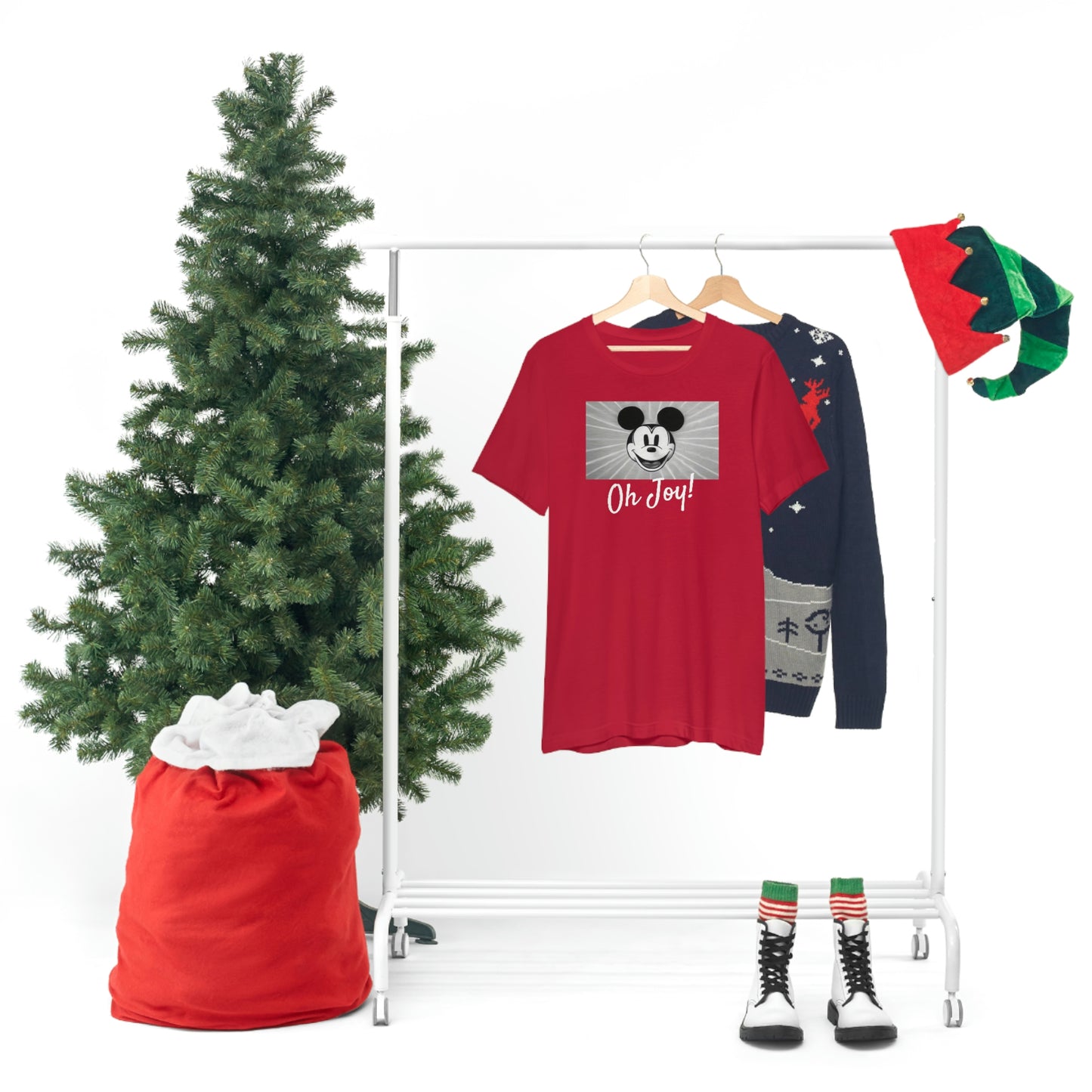 Unisex Jersey Short Sleeve Tee Disney Mickey Christmas - oh joy!
