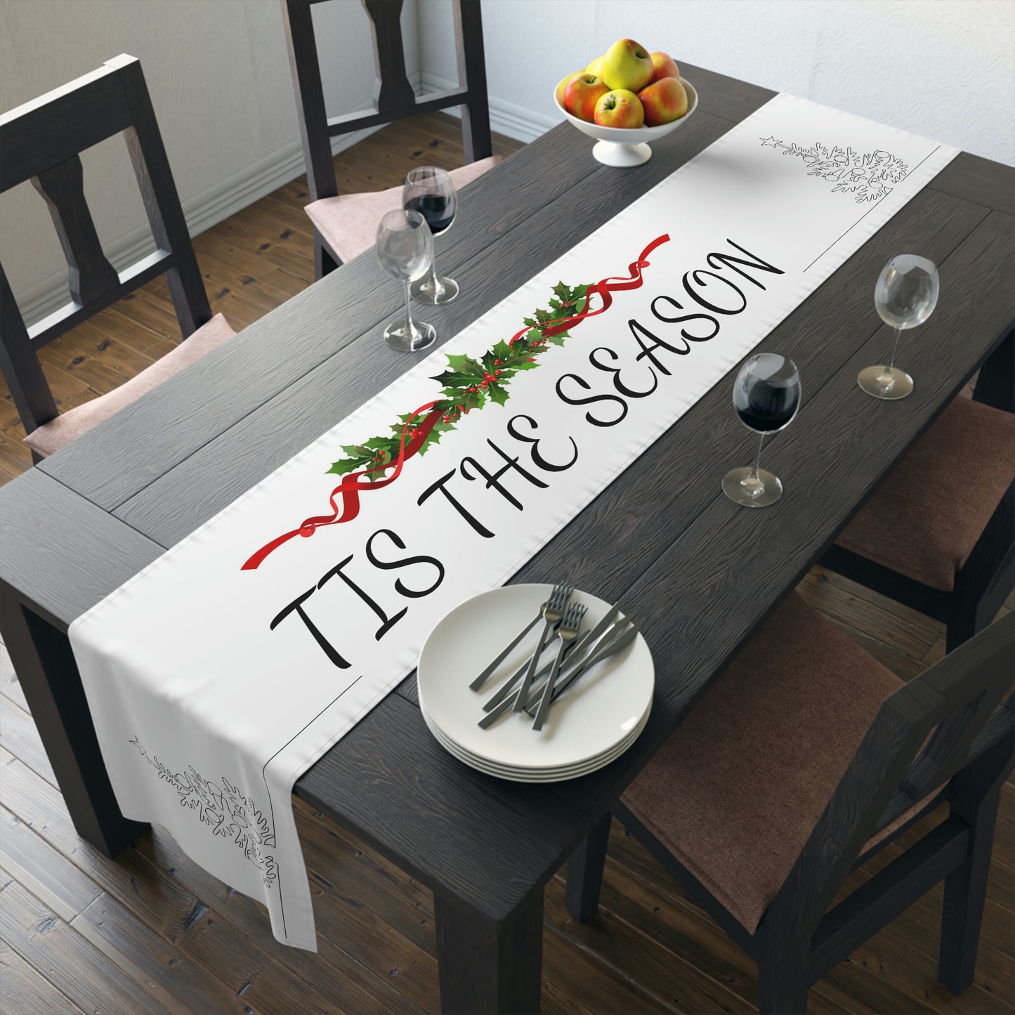 Table Runner (Cotton, Poly)Christmas ~Tis the Season~