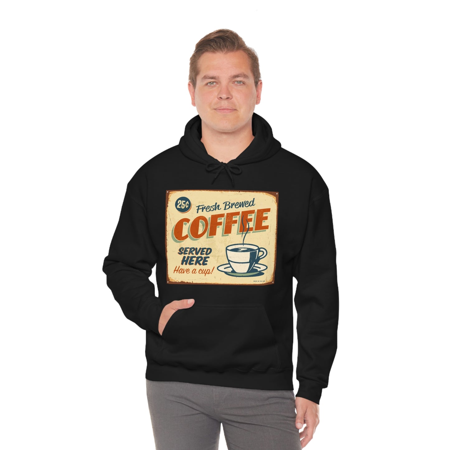 Unisex Heavy Blend™ Hooded Sweatshirt Vintage metal sign - Fresh Brewed
