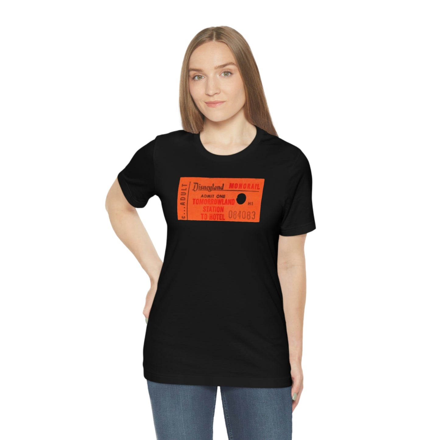 Unisex Jersey Short Sleeve Tee Disneyland vintage ticket stub - MonoRail