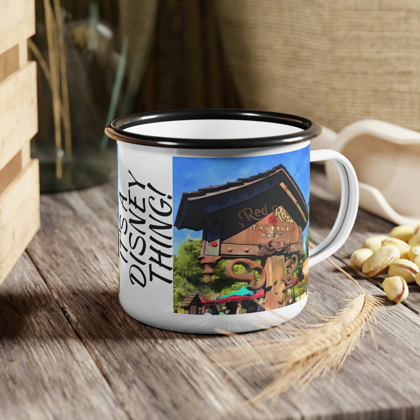 A Enamel Camp Cup Disneyland ~Red Rose Tavren~ It's A Disney Thing!