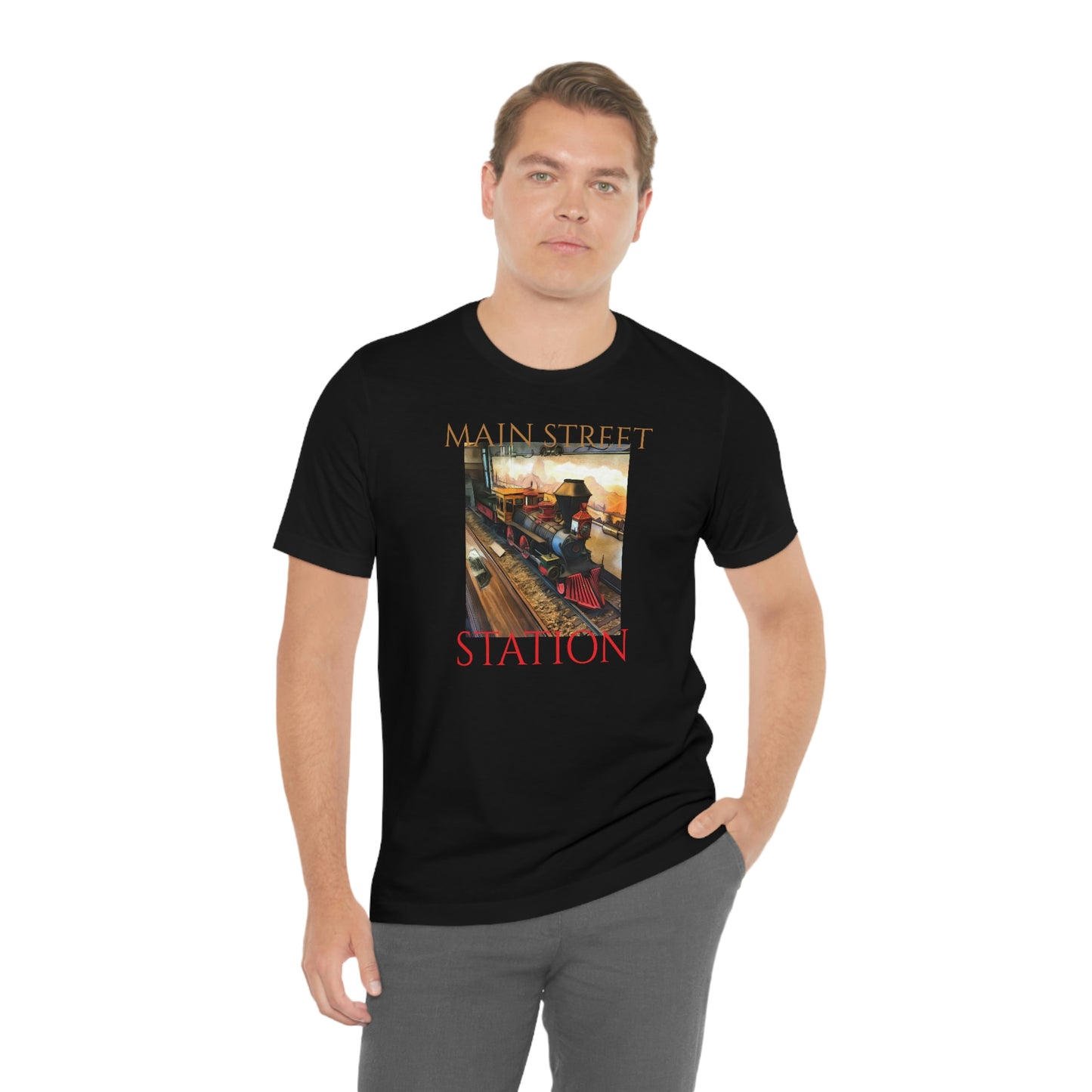 Unisex Jersey Short Sleeve Tee Disneyland MAIN STREET STATION Train