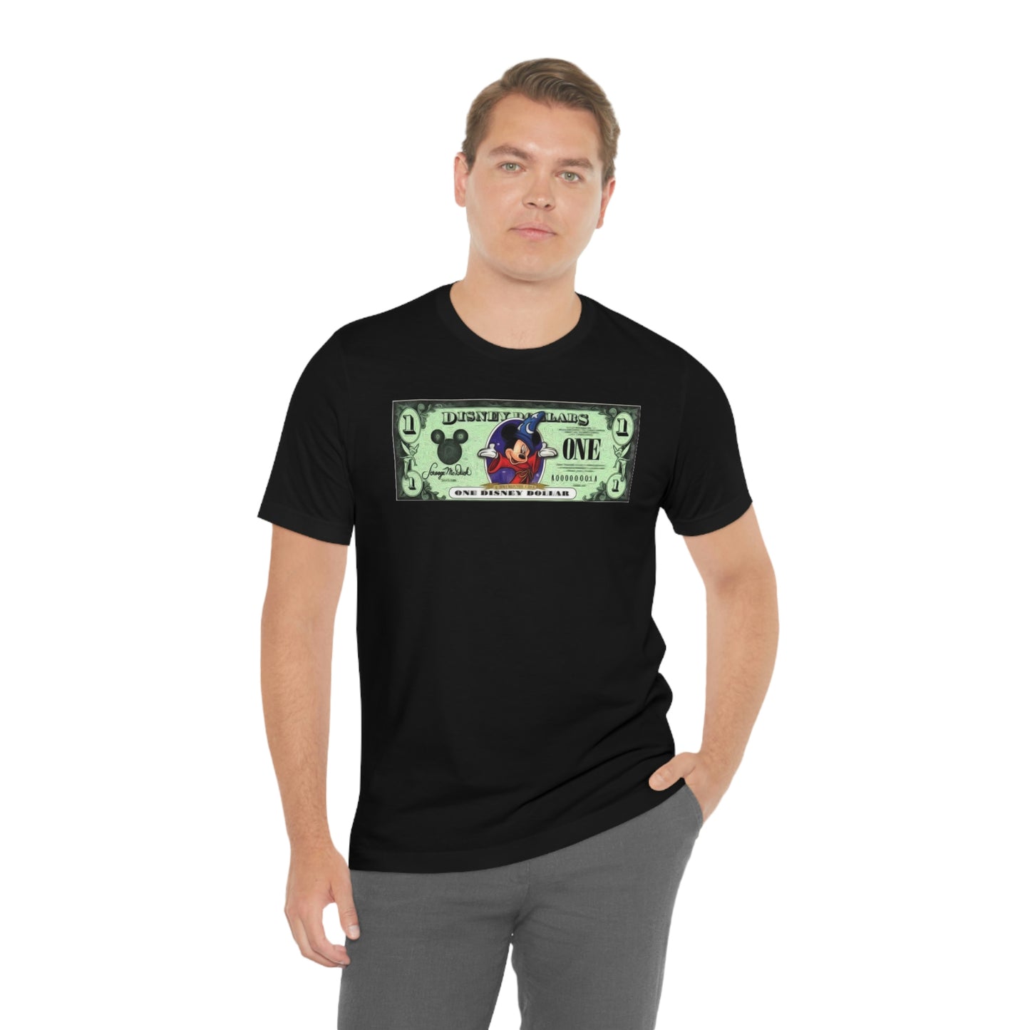 Unisex Jersey Short Sleeve Tee Disneyland Dollars Mickey Mouse Wizard