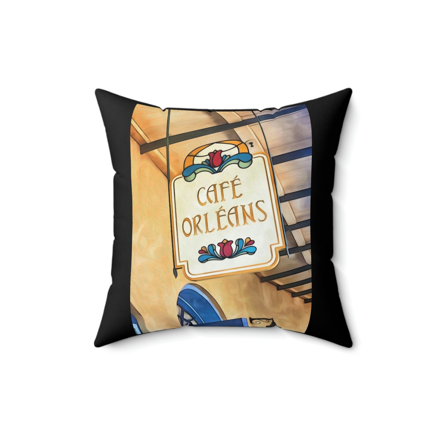 Spun Polyester Square Pillow Disneyland ~Cafe Orleans~ Restaurant