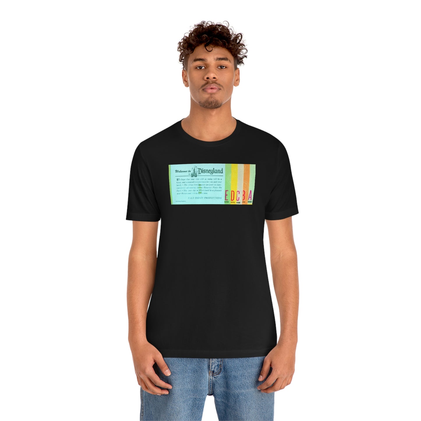 Unisex Jersey Short Sleeve Tee Disneyland vintage ticket stub - welcome