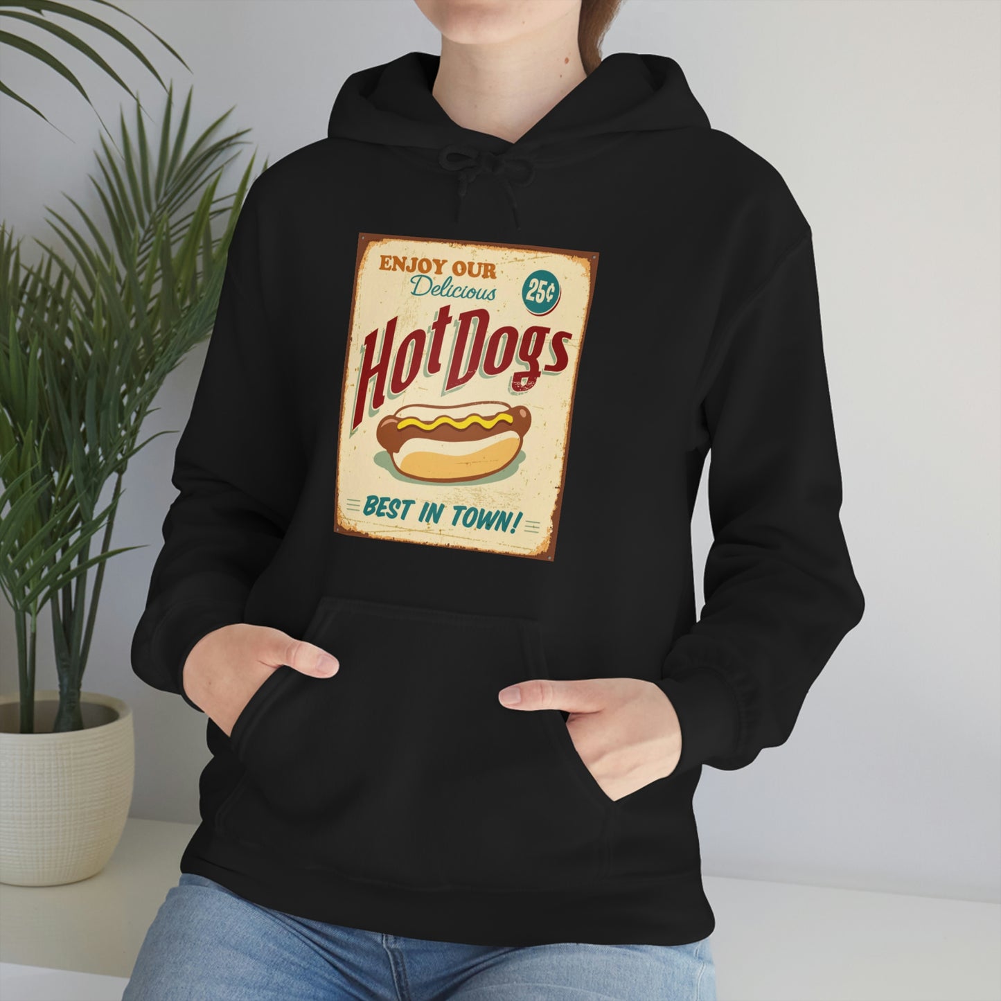 Unisex Heavy Blend™ Hooded Sweatshirt Vintage Hot Dogs Metal Sign