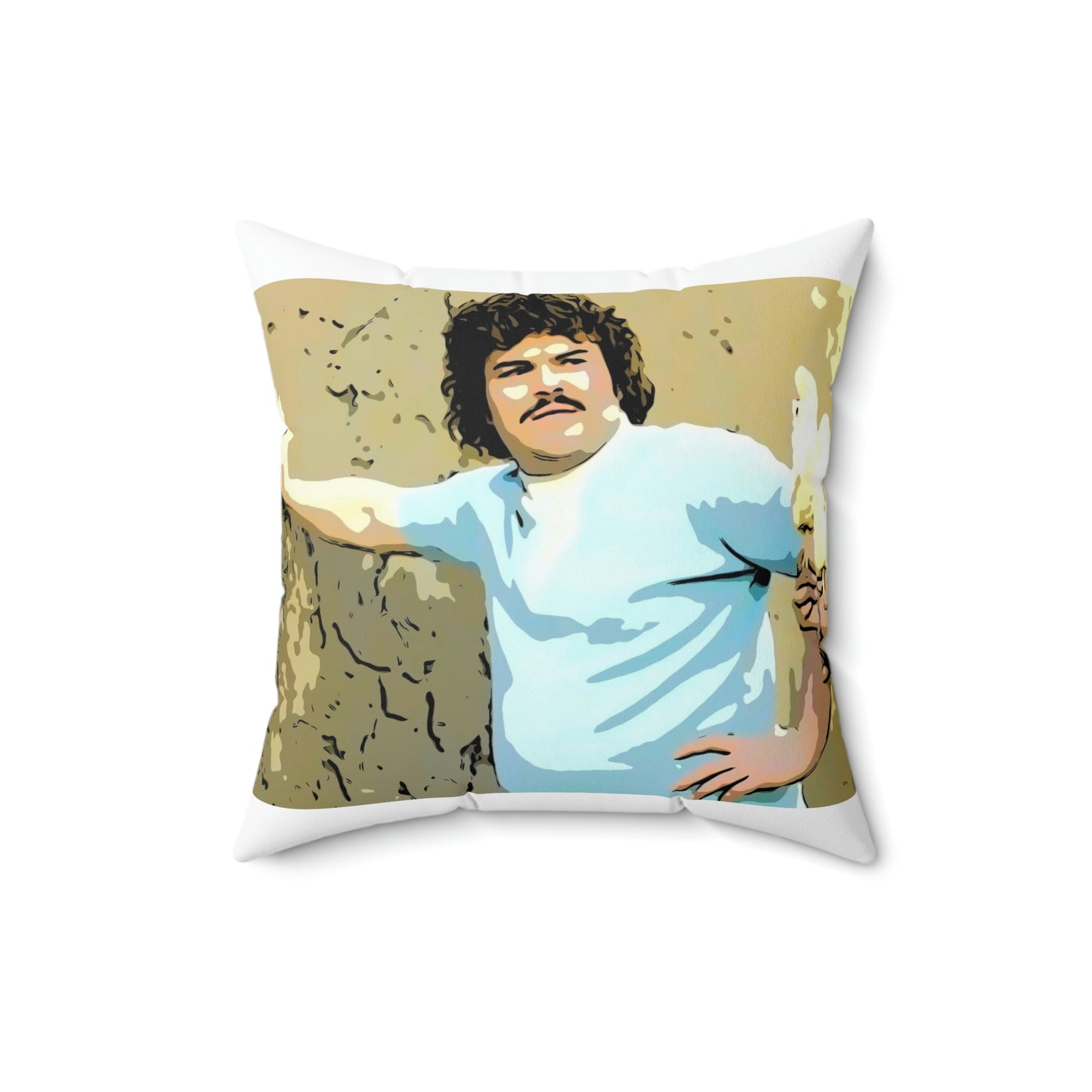 Spun Polyester Square Pillow ~Nacho Libre~ Nacho~ Get that corn outta my Face