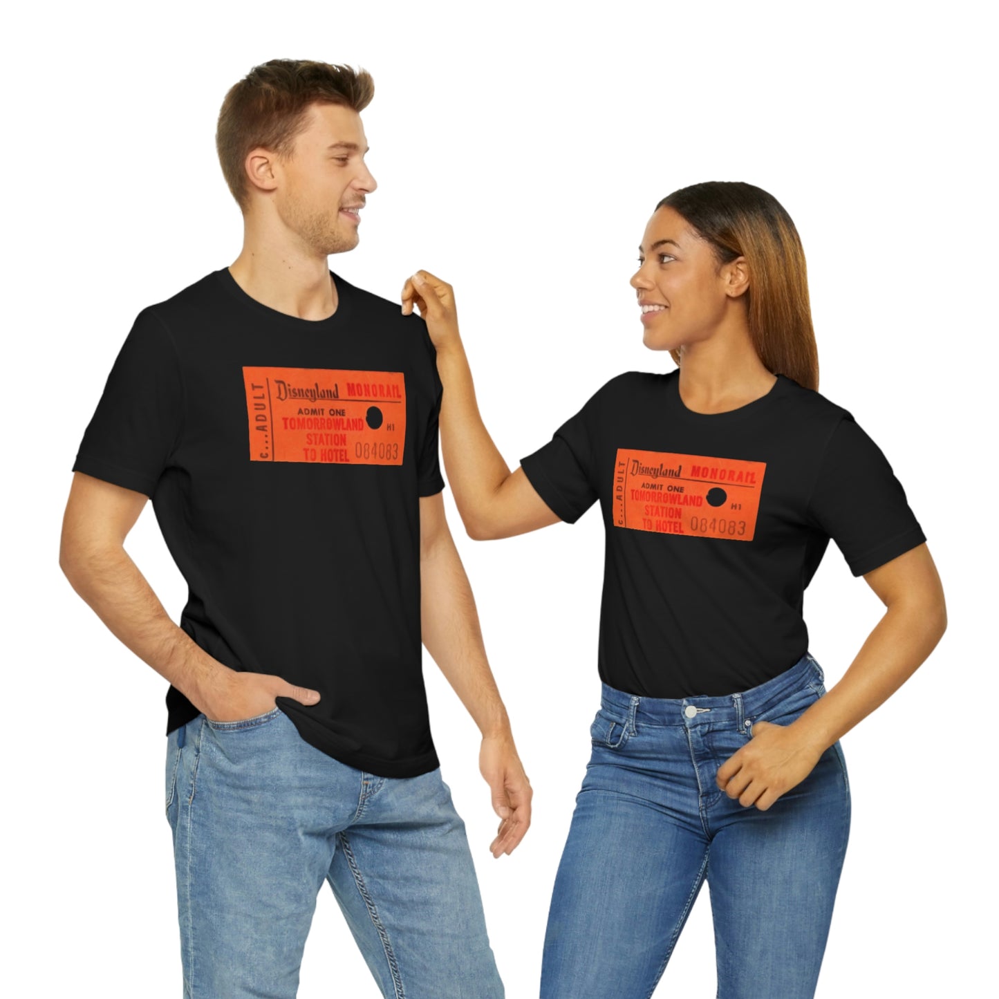 Unisex Jersey Short Sleeve Tee Disneyland vintage ticket stub - MonoRail