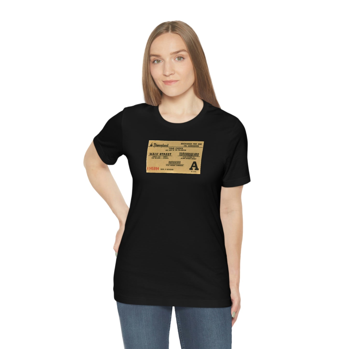 Unisex Jersey Short Sleeve Tee Disneyland vintage ticket stub
