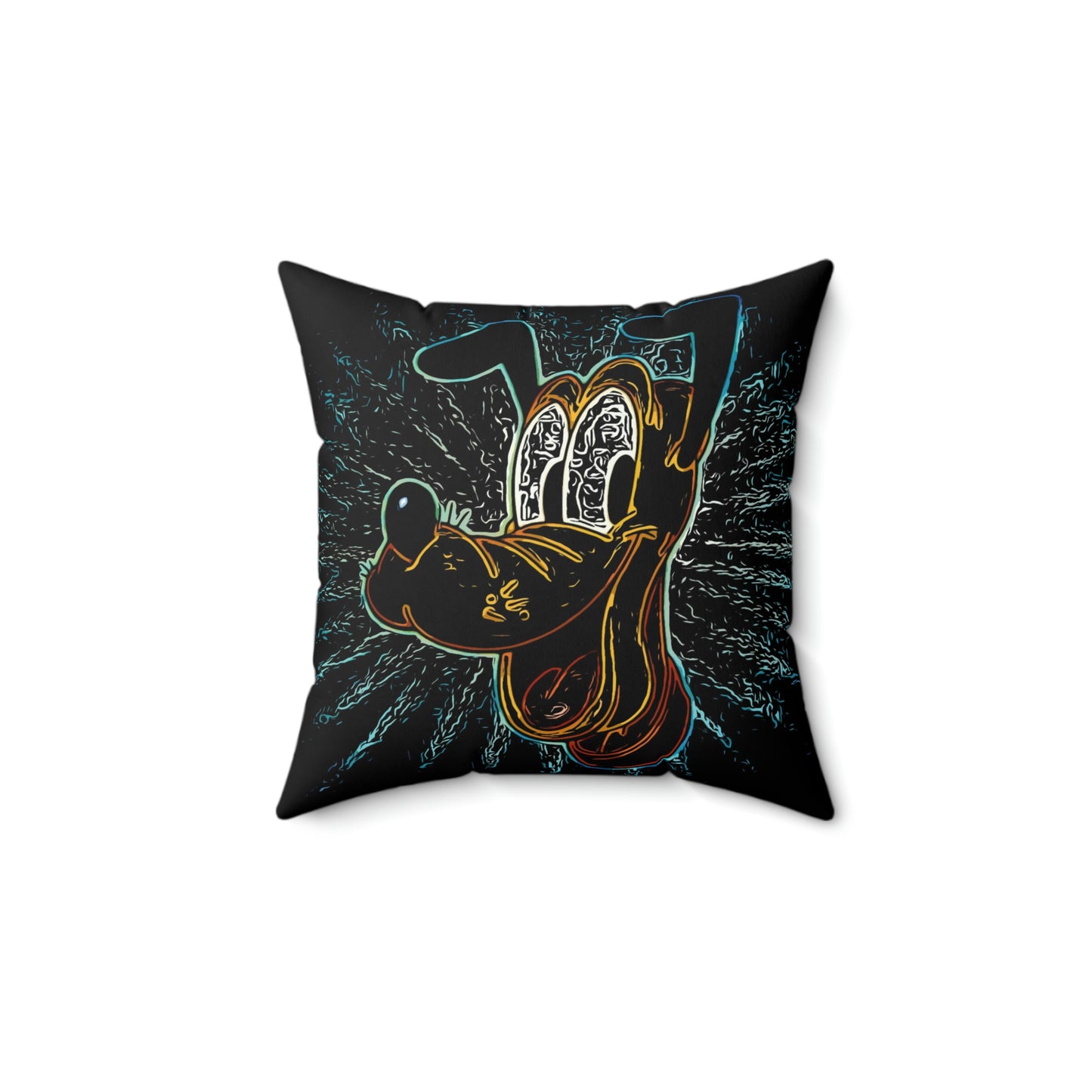 Spun Polyester Square Pillow Disney Pluto