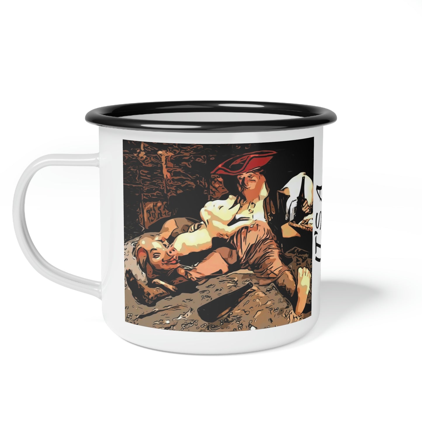 A Enamel Camp Cup Disneyland ~Pirates of the Caribbean ~ Pirate w/Pig ~ It's A Disney Thing!