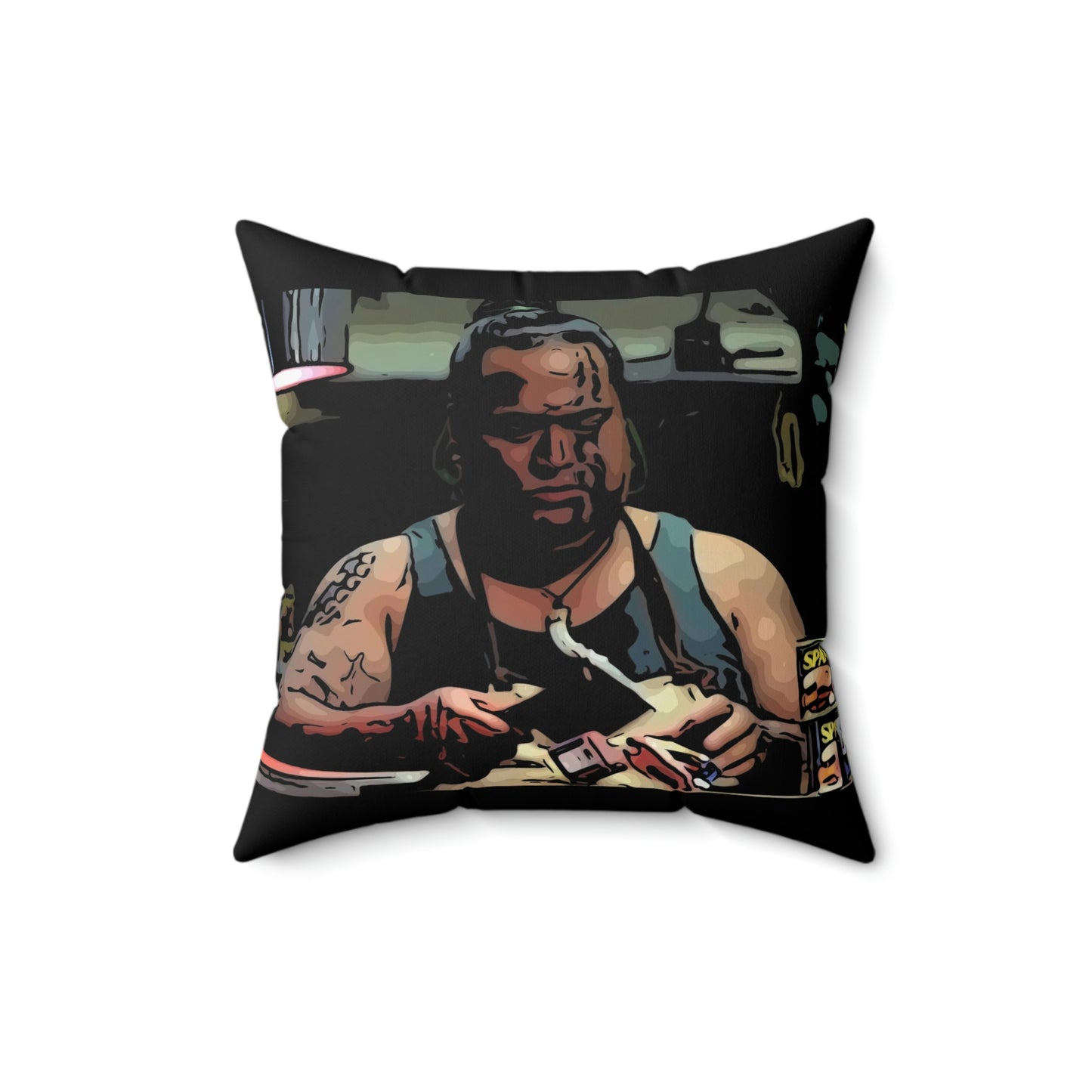 Spun Polyester Square Pillow ~50 first dates~ Tattoo Face ~ Nick