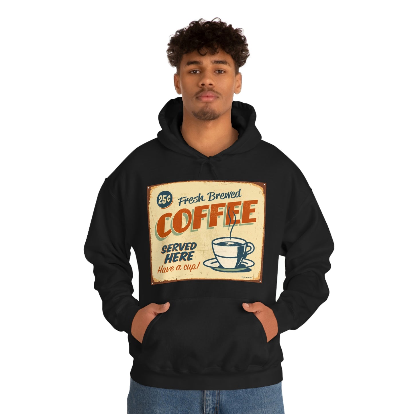 Unisex Heavy Blend™ Hooded Sweatshirt Vintage metal sign - Fresh Brewed