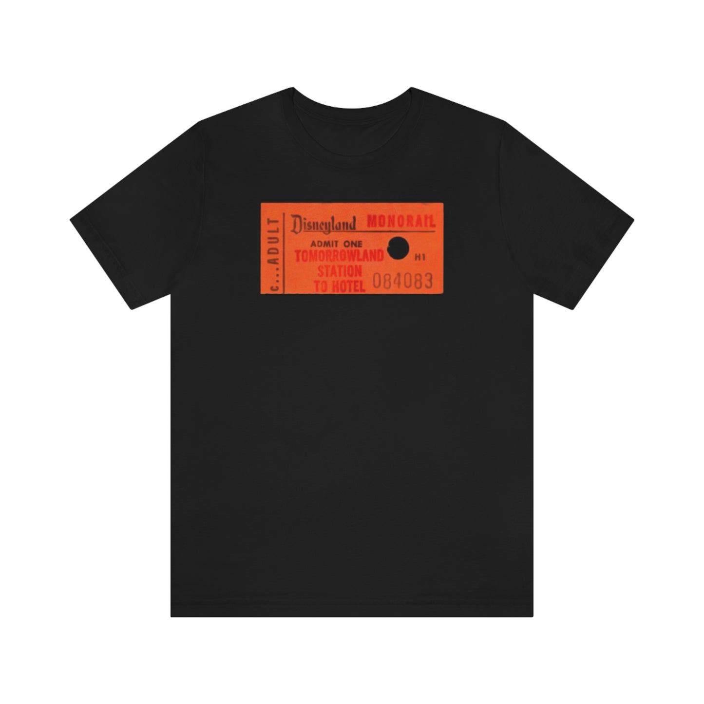 Unisex Jersey Short Sleeve Tee Disneyland vintage ticket stub - MonoRail