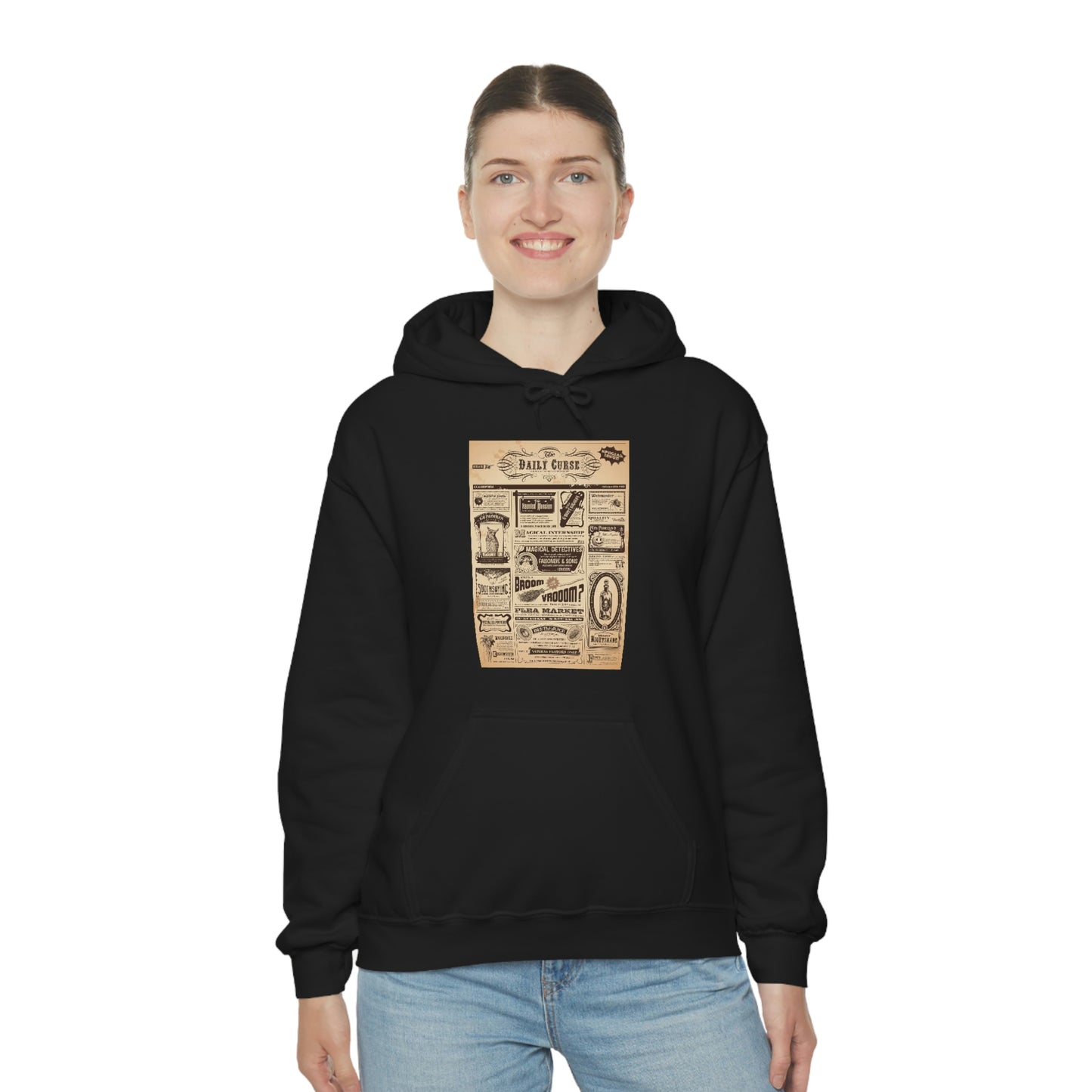 Unisex Heavy Blend™ Hooded Sweatshirt Halloween newspaper magical classifieds