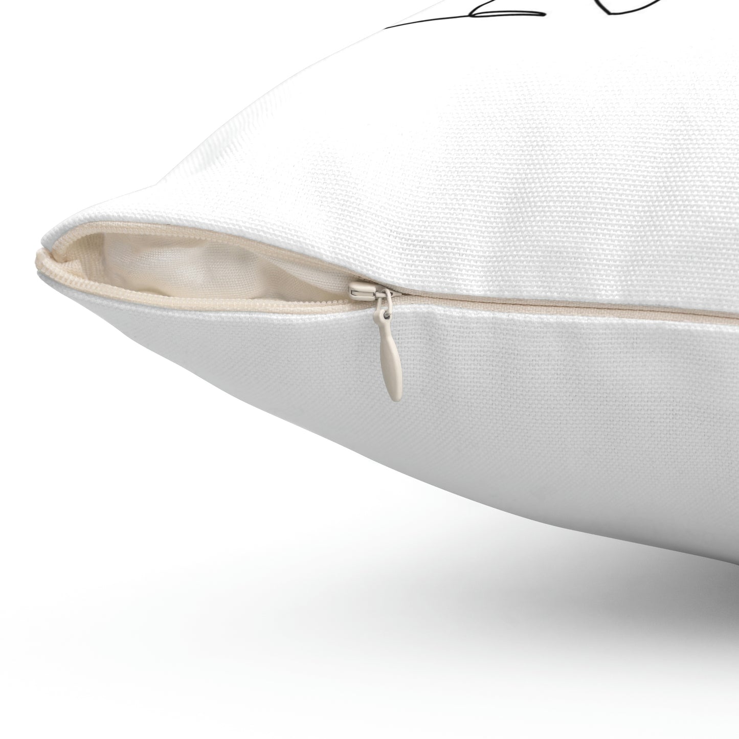 Spun Polyester Square Pillow Elephant with baby symbol one line drawing
