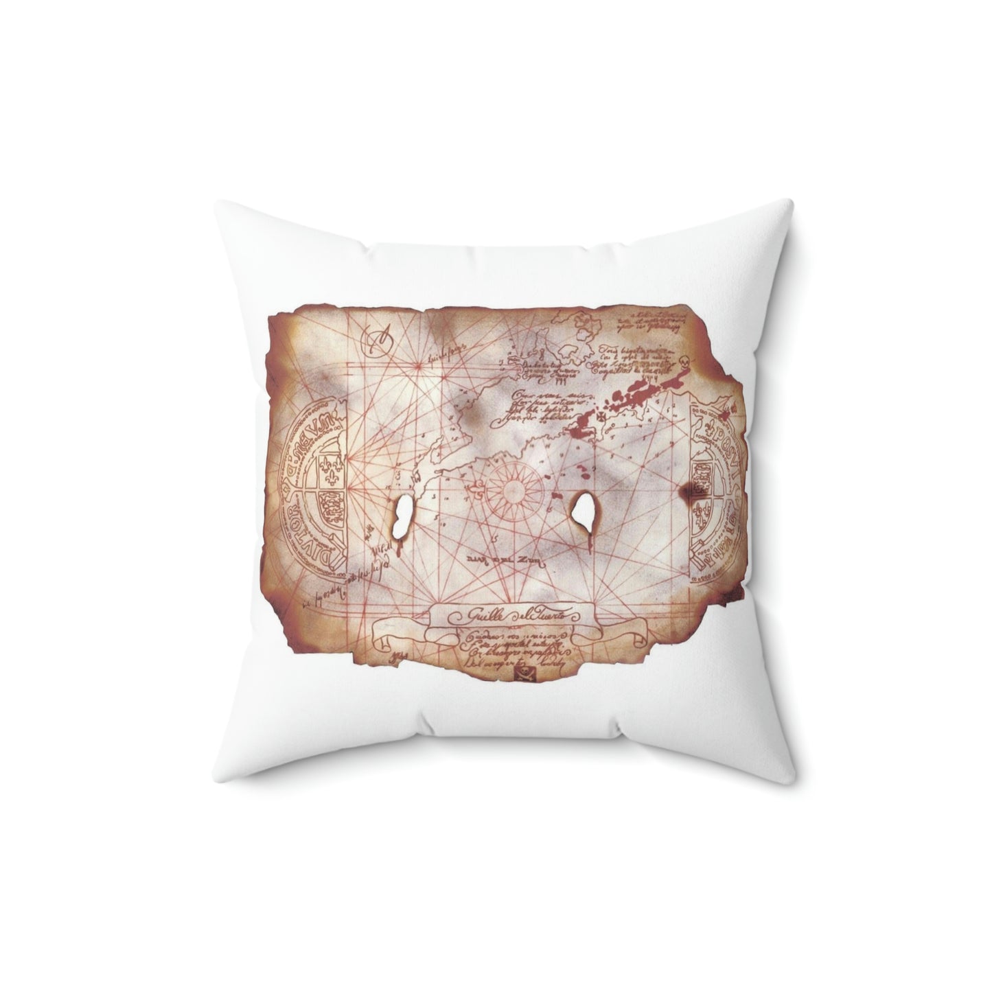 Spun Polyester Square Pillow ~ Goonies ~ Treasure Map