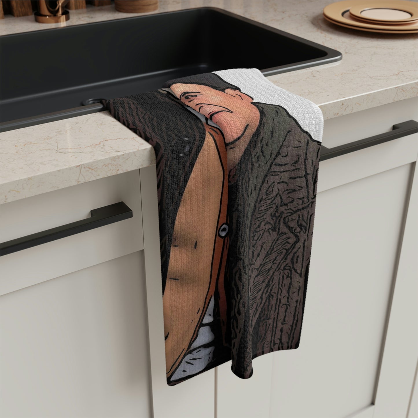 Soft Tea Towel Painting of Home Alone ~ Sticky Bandits