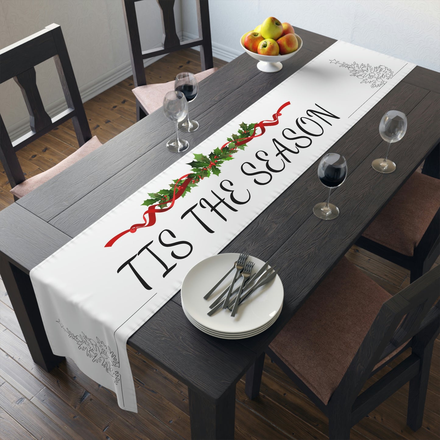 Table Runner (Cotton, Poly)Christmas ~Tis the Season~