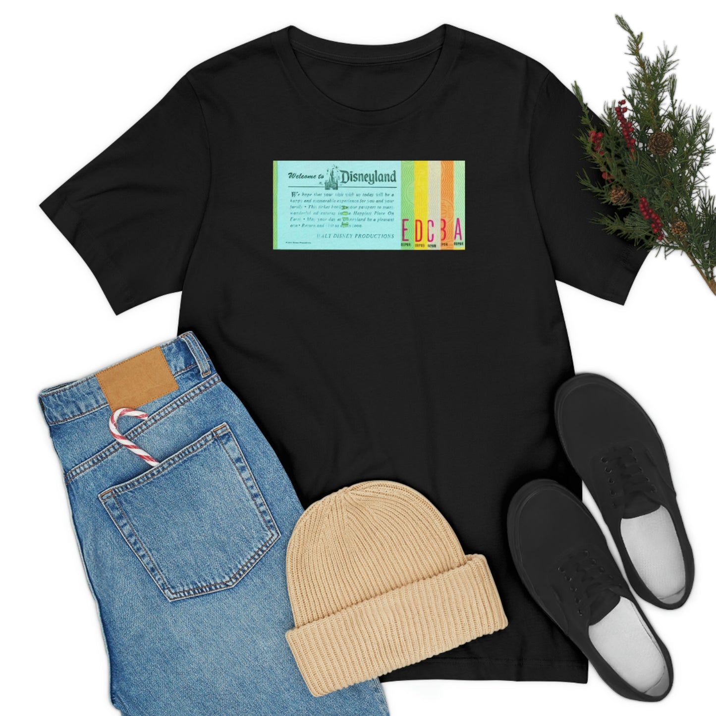 Unisex Jersey Short Sleeve Tee Disneyland vintage ticket stub - welcome