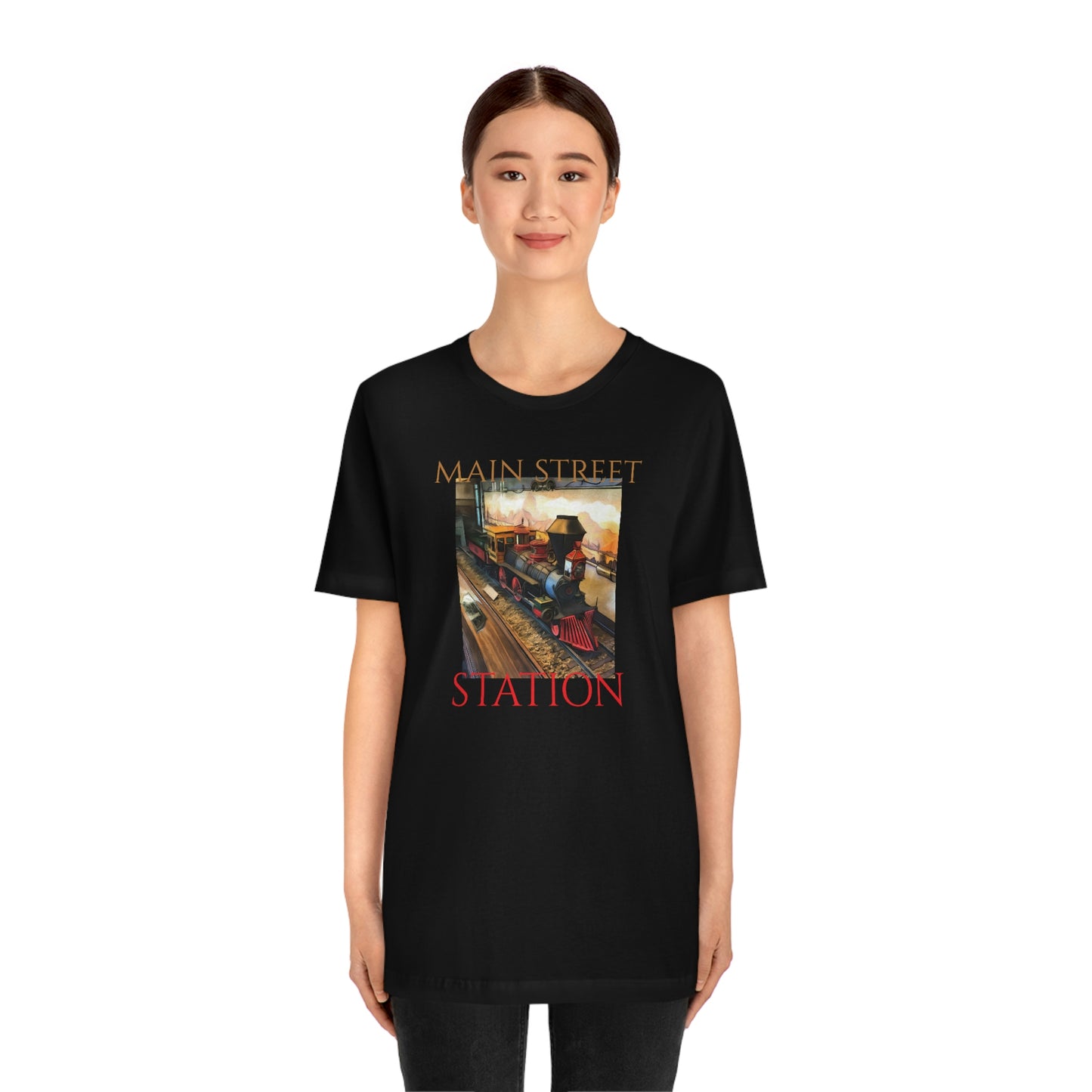 Unisex Jersey Short Sleeve Tee Disneyland MAIN STREET STATION Train