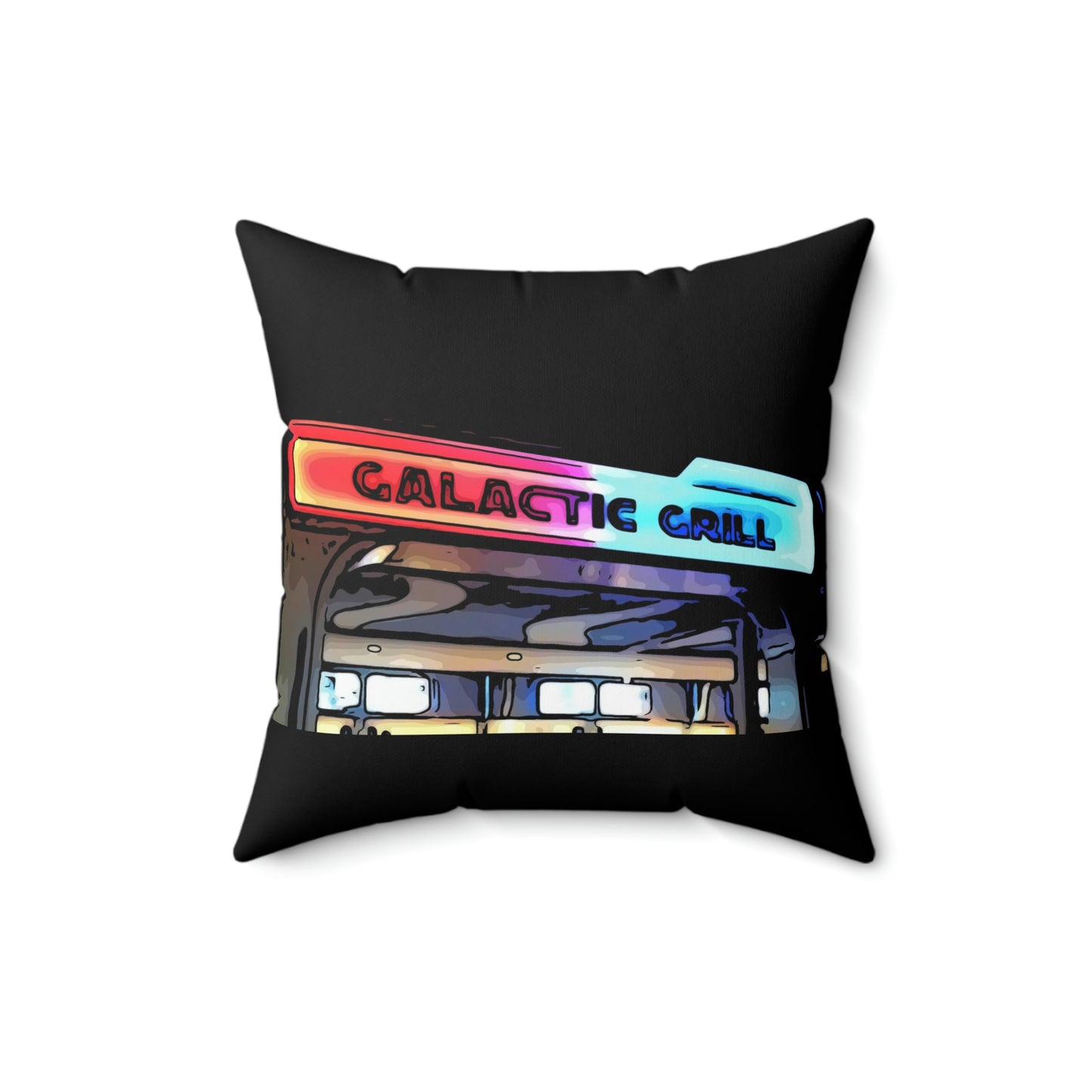 Spun Polyester Square Pillow Disneyland ~Galactic Grill~ Restaurant
