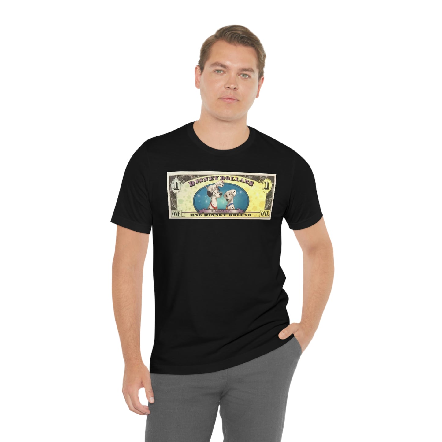 Unisex Jersey Short Sleeve Tee DUSNEYLAND DOLLARS 101 DALMATIONS
