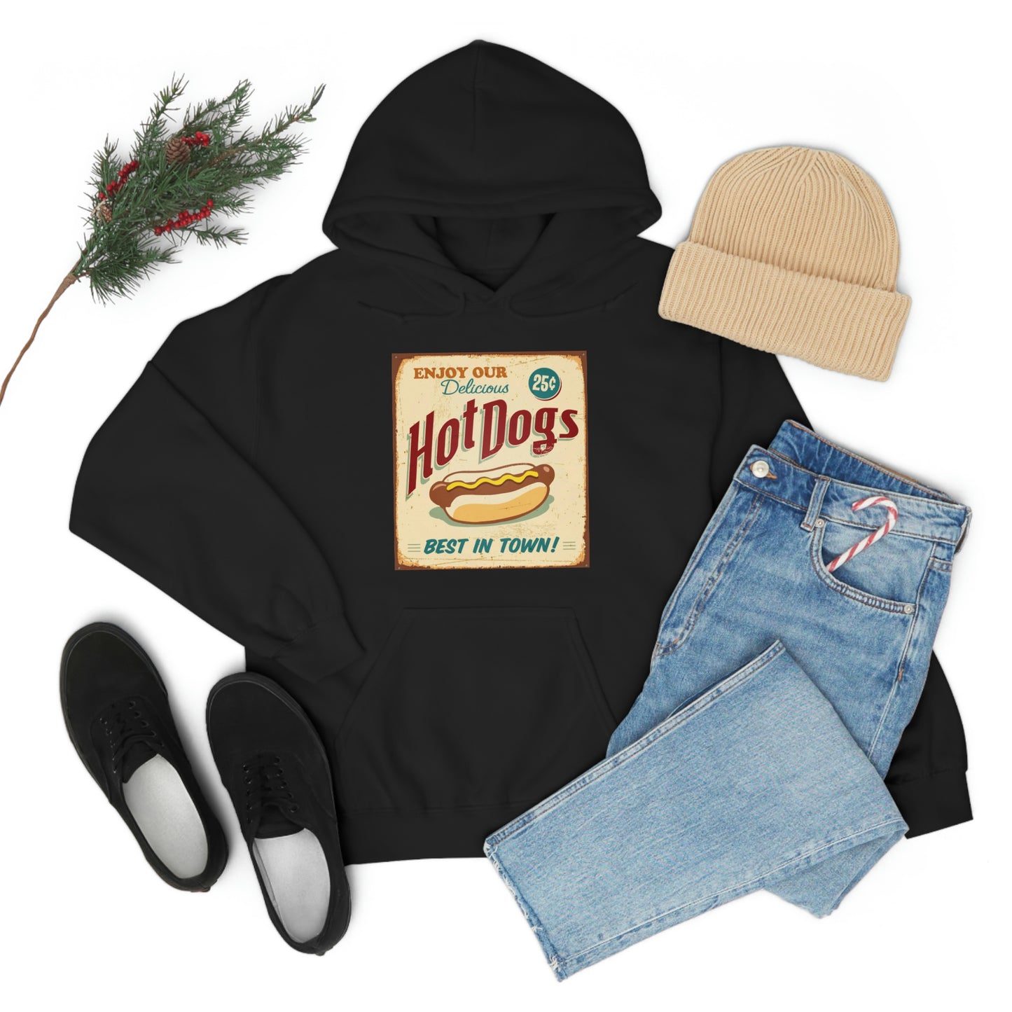 Unisex Heavy Blend™ Hooded Sweatshirt Vintage Hot Dogs Metal Sign
