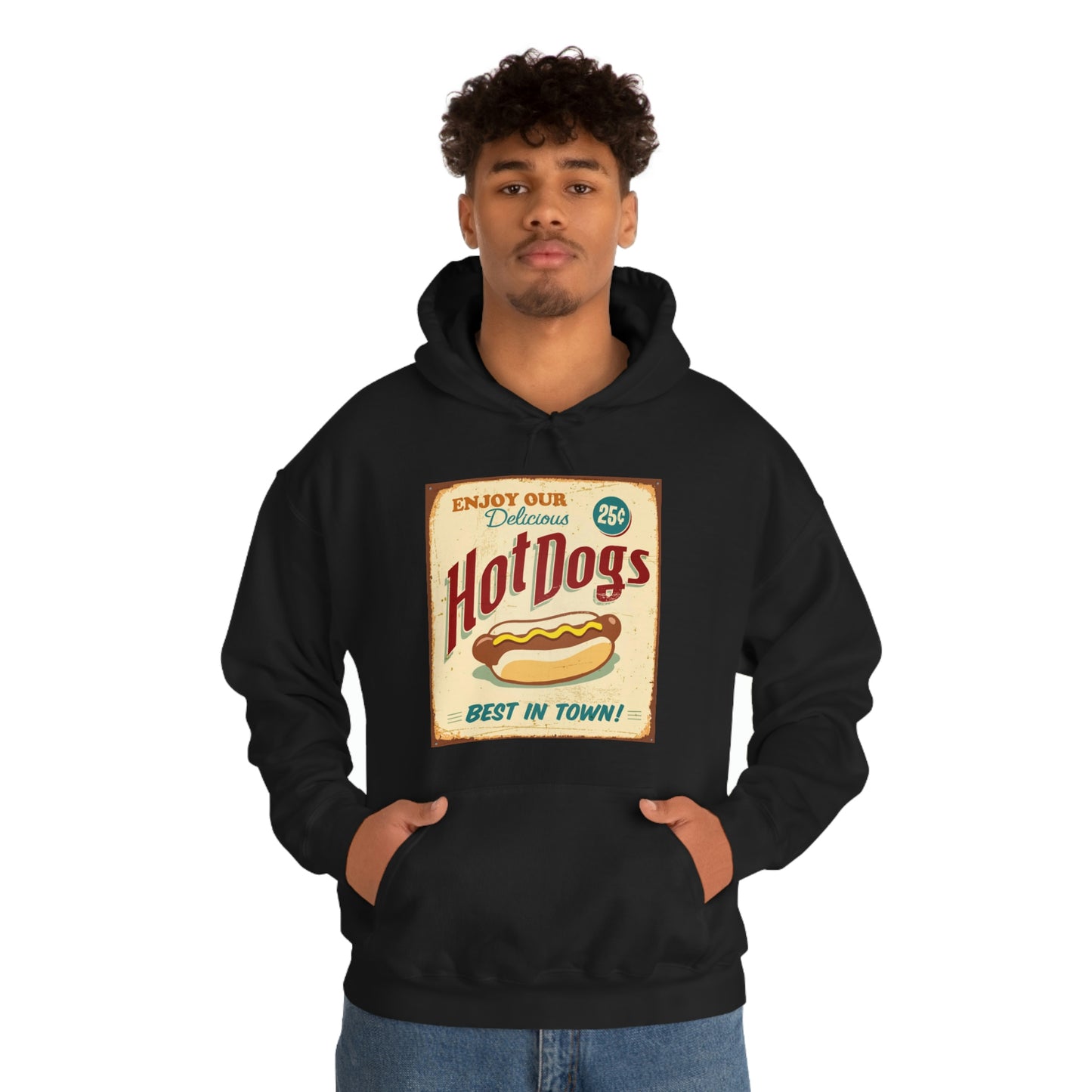 Unisex Heavy Blend™ Hooded Sweatshirt Vintage Hot Dogs Metal Sign
