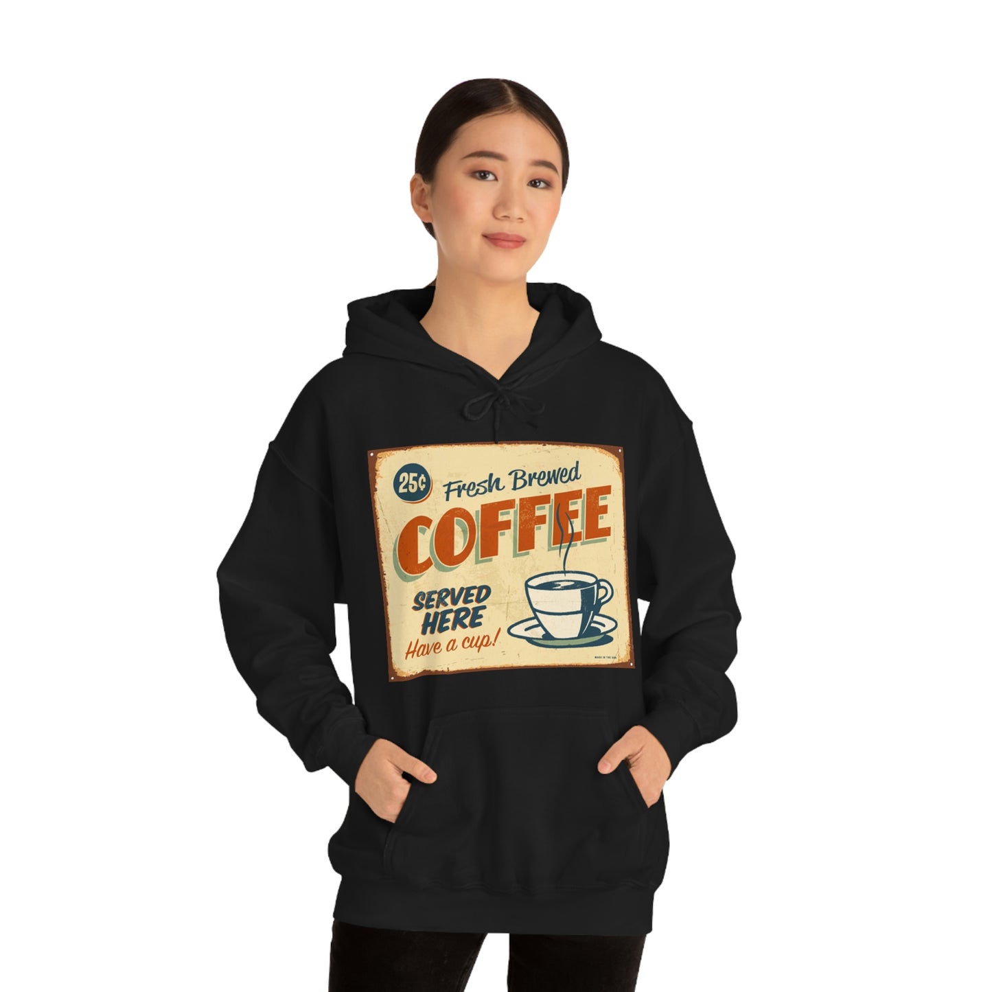 Unisex Heavy Blend™ Hooded Sweatshirt Vintage metal sign - Fresh Brewed