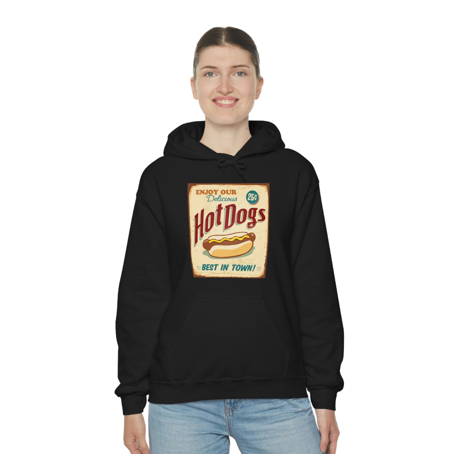 Unisex Heavy Blend™ Hooded Sweatshirt Vintage Hot Dogs Metal Sign