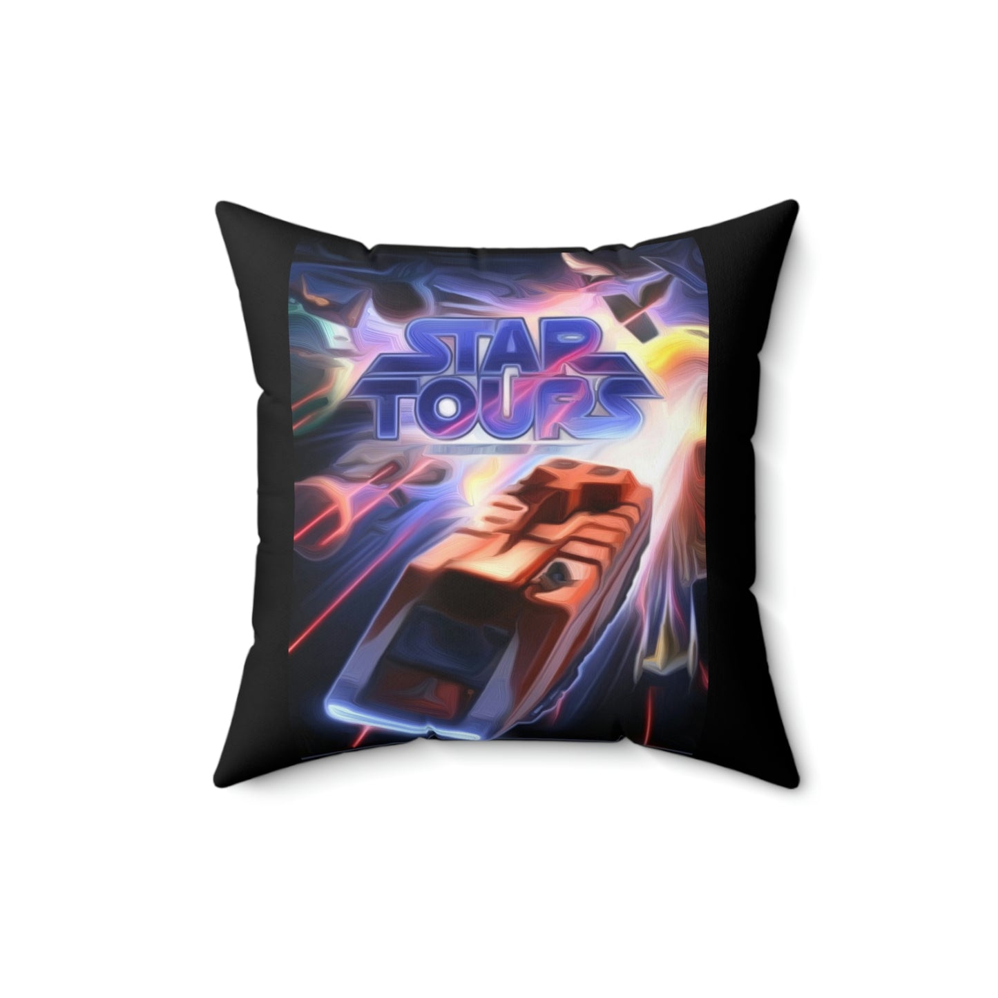 Spun Polyester Square Pillow Disneyland ~Star Tours~ Ride Poster