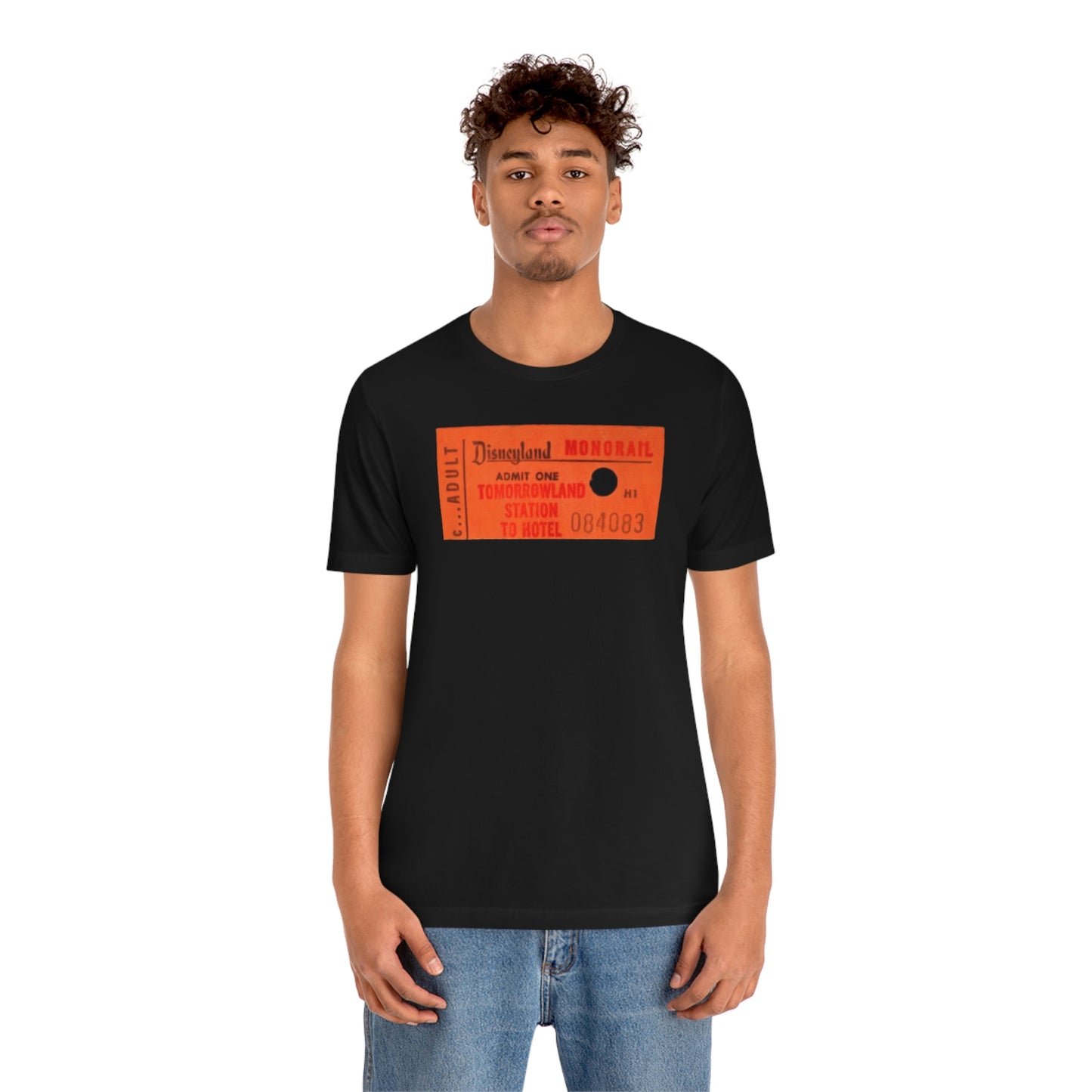 Unisex Jersey Short Sleeve Tee Disneyland vintage ticket stub - MonoRail