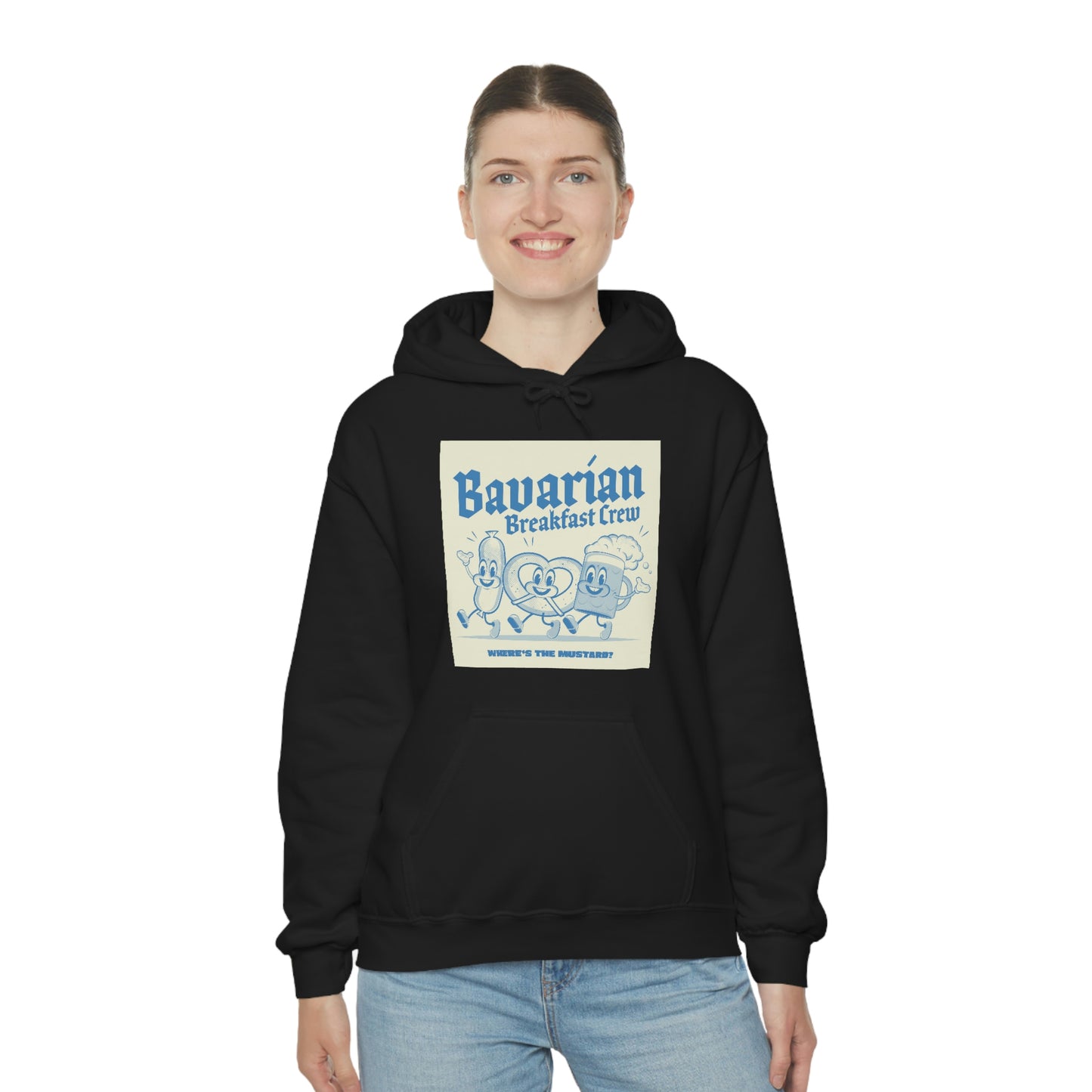 Unisex Heavy Blend™ Hooded Sweatshirt funny cartoon illustration of bavarian
