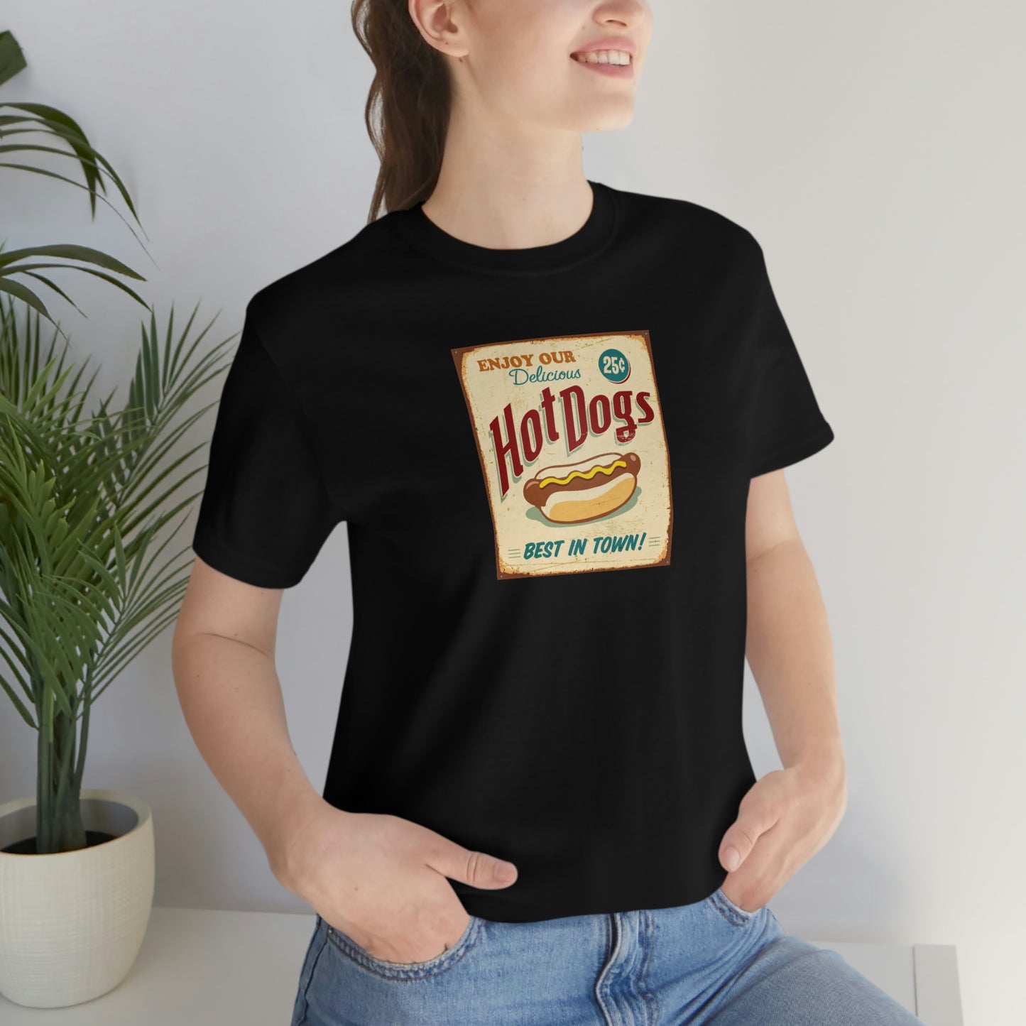 Unisex Jersey Short Sleeve Tee Hot Dogs Tin sign
