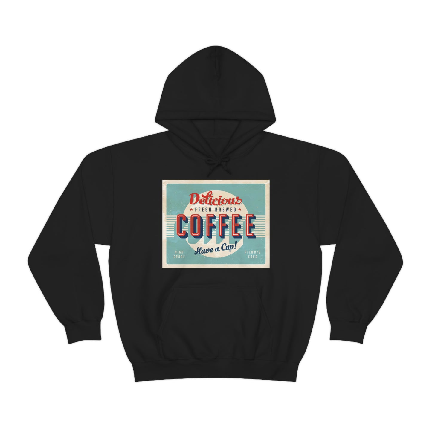 Unisex Heavy Blend™ Hooded Sweatshirt Vintage sign - Fresh Brewed Coffee