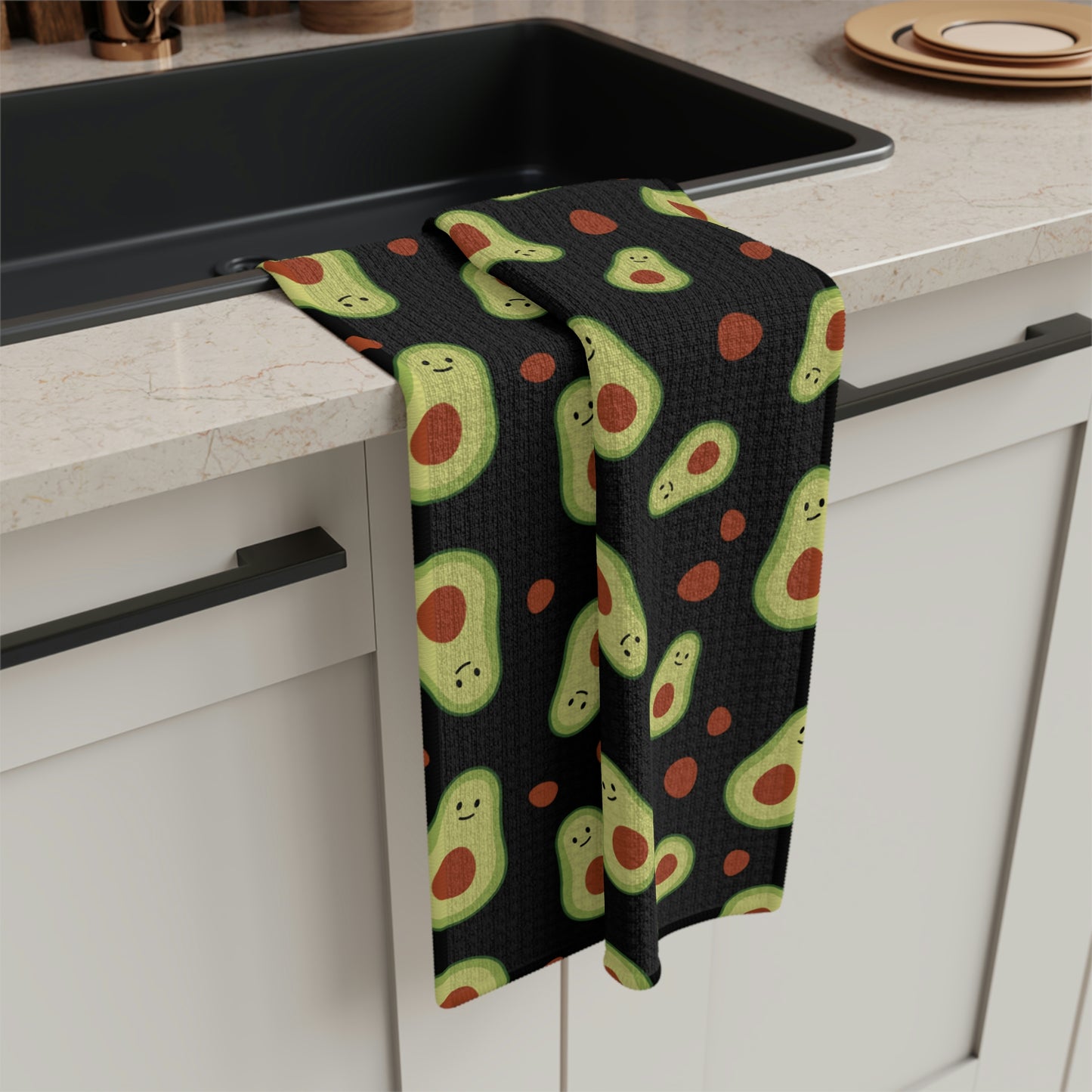 Soft Tea Towel ~ Happy Avocados ~