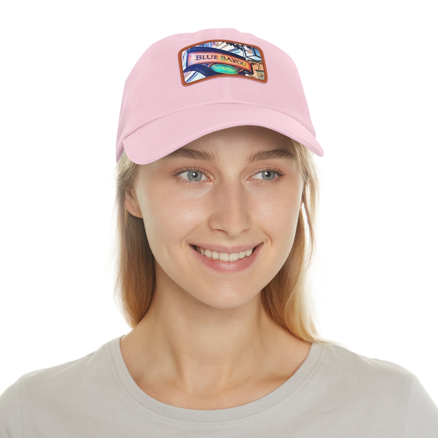 Dad Hat with Leather Patch (Rectangle) Painting of Disneyland Resort Blue Bayou