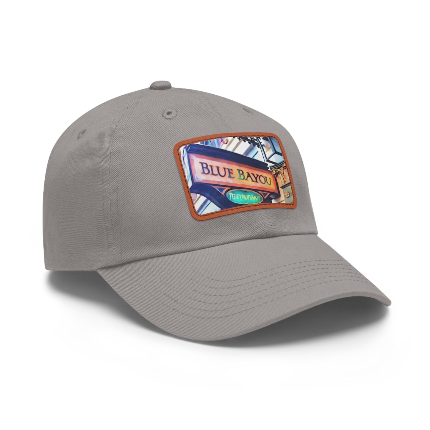 Dad Hat with Leather Patch (Rectangle) Painting of Disneyland Resort Blue Bayou