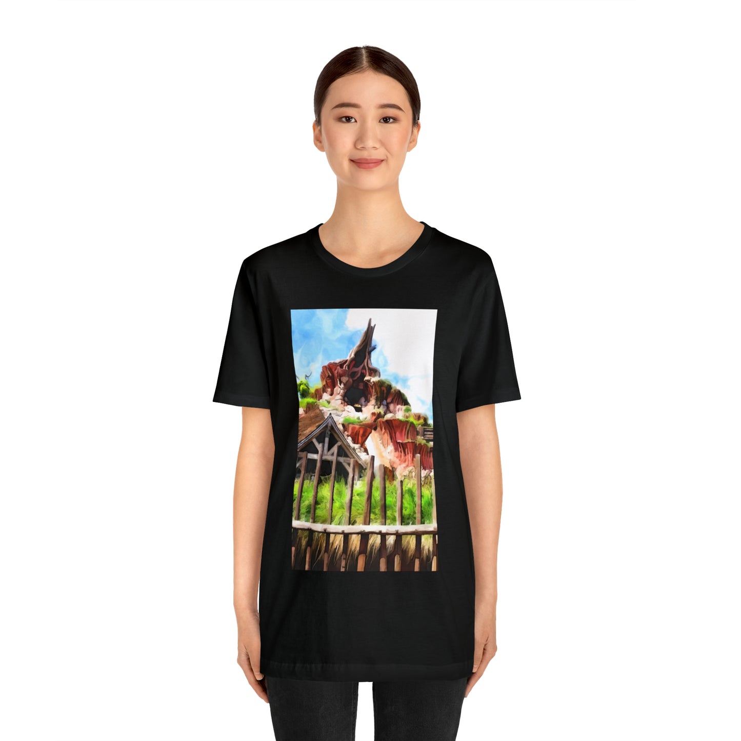 Unisex Jersey Short Sleeve Tee Painting of Disneyland ~ SPLASH MOUNTAIN