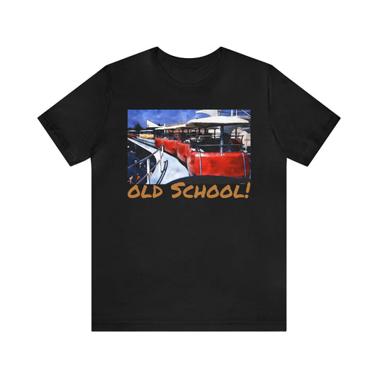 Unisex Jersey Short Sleeve Tee Painting of Disneyland People Mover old school!