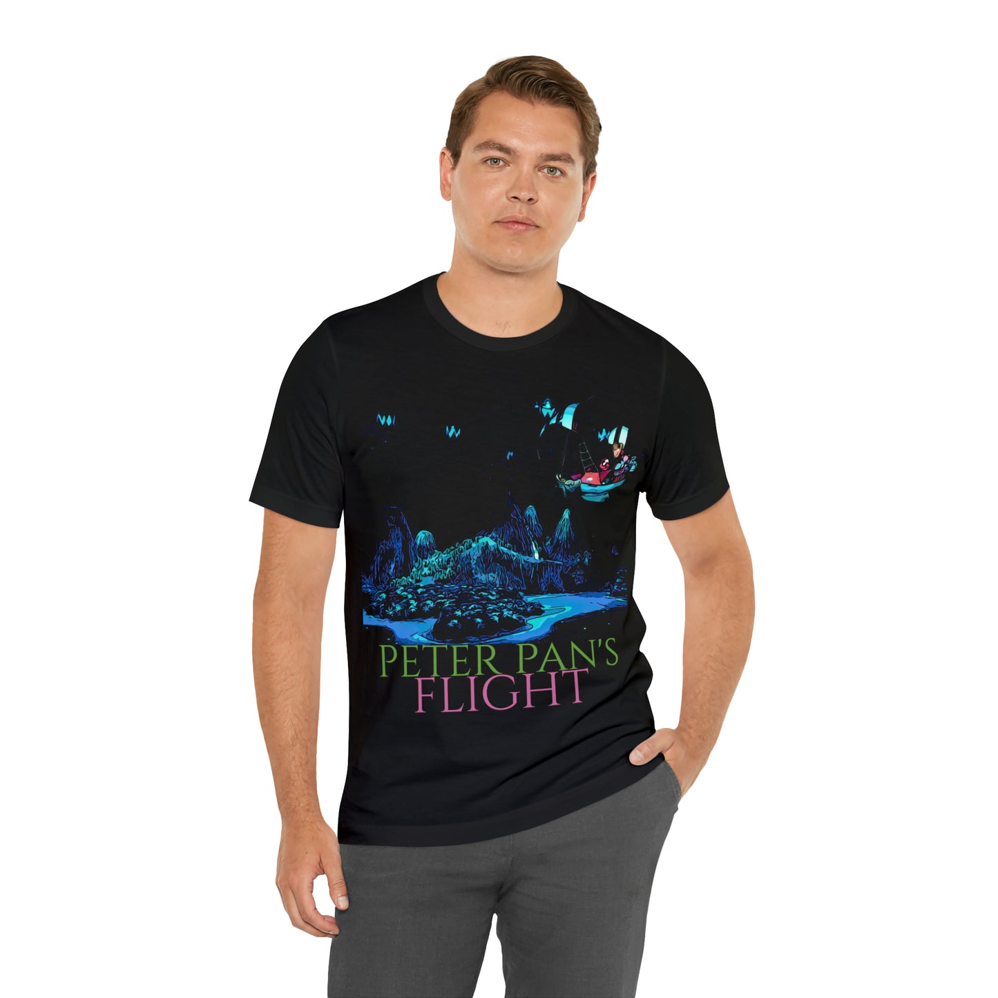 Unisex Jersey Short Sleeve Tee Painting of It's A Disney Thing PETER PANS FLIGHT