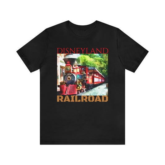 Unisex Jersey Short Sleeve Tee Painting of DISNEYLAND Train RAILROAD