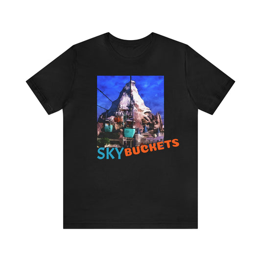 Unisex Jersey Short Sleeve Tee Painting of Disneyland SKY BUCKETS